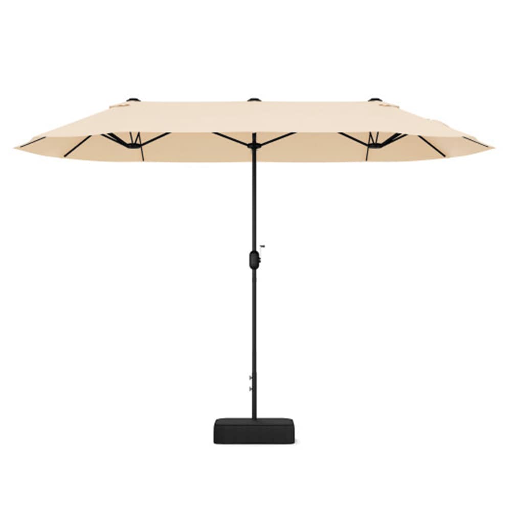 LIVIZA TDJ11519BE 13-ft Steel Beige Market Patio Umbrella with Base