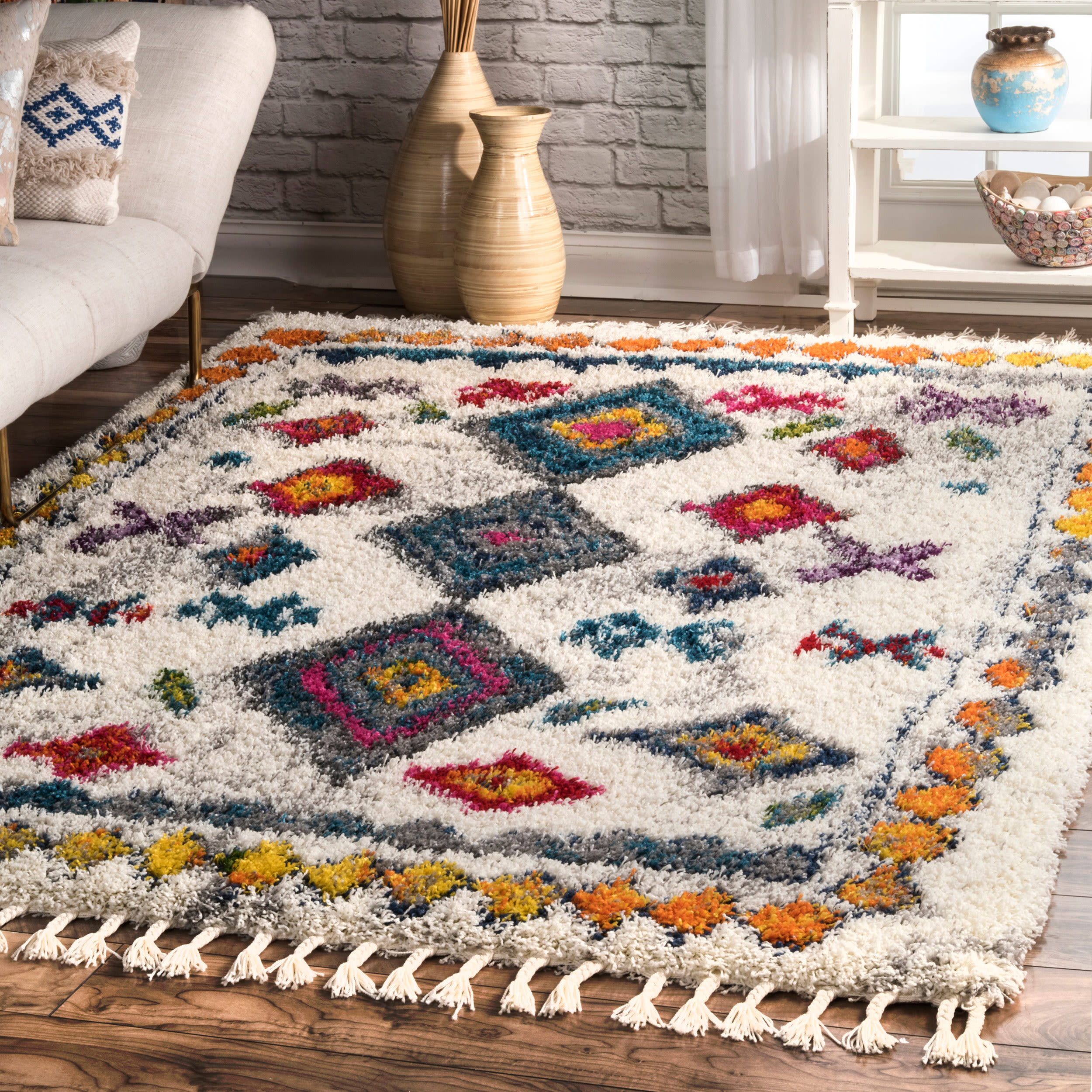 nuLOOM OZXL14A-6709 6 x 9 (ft) Loomed Polypropylene Multi Rectangular Indoor Bohemian/Eclectic Area rug
