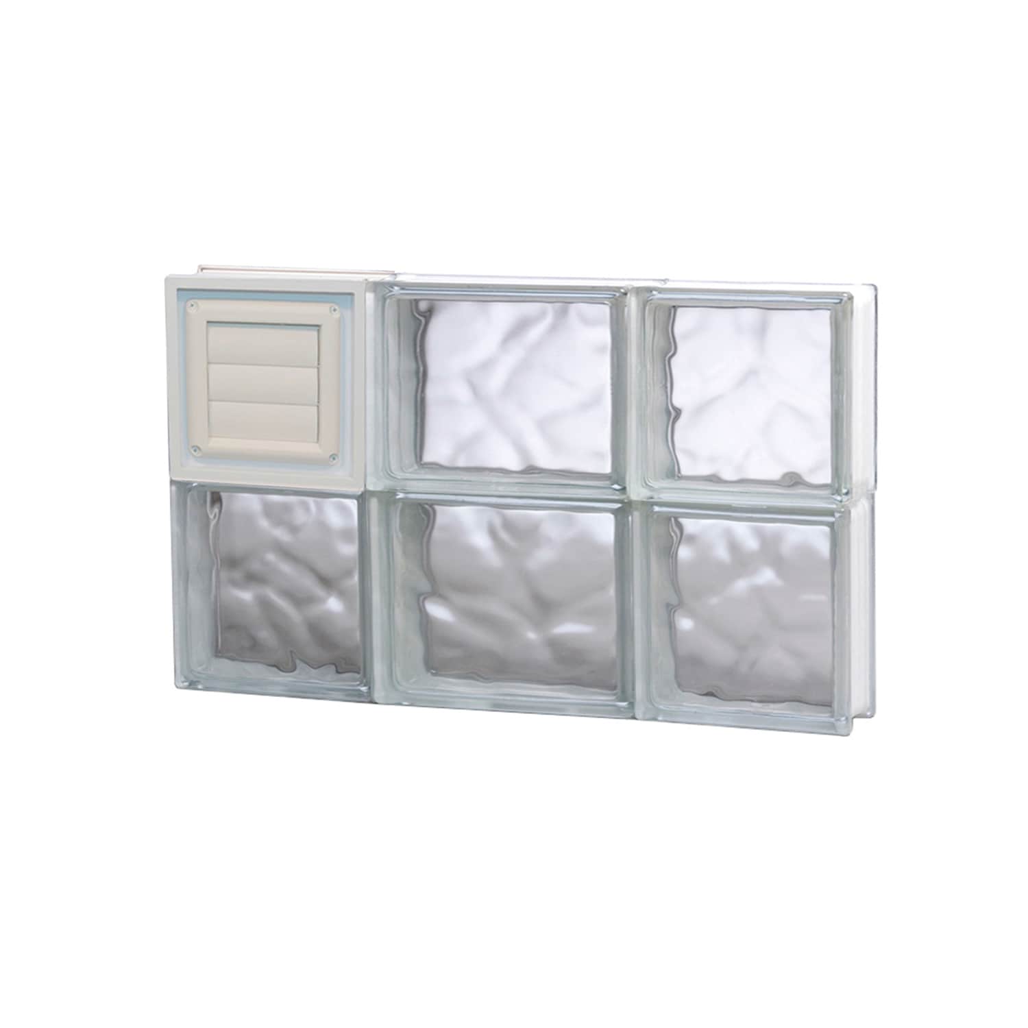 REDI2SET D2012DC Wavy Glass 19-1/4-in x 11-1/2-in Frameless Replacement Dryer vent Glass Block Window