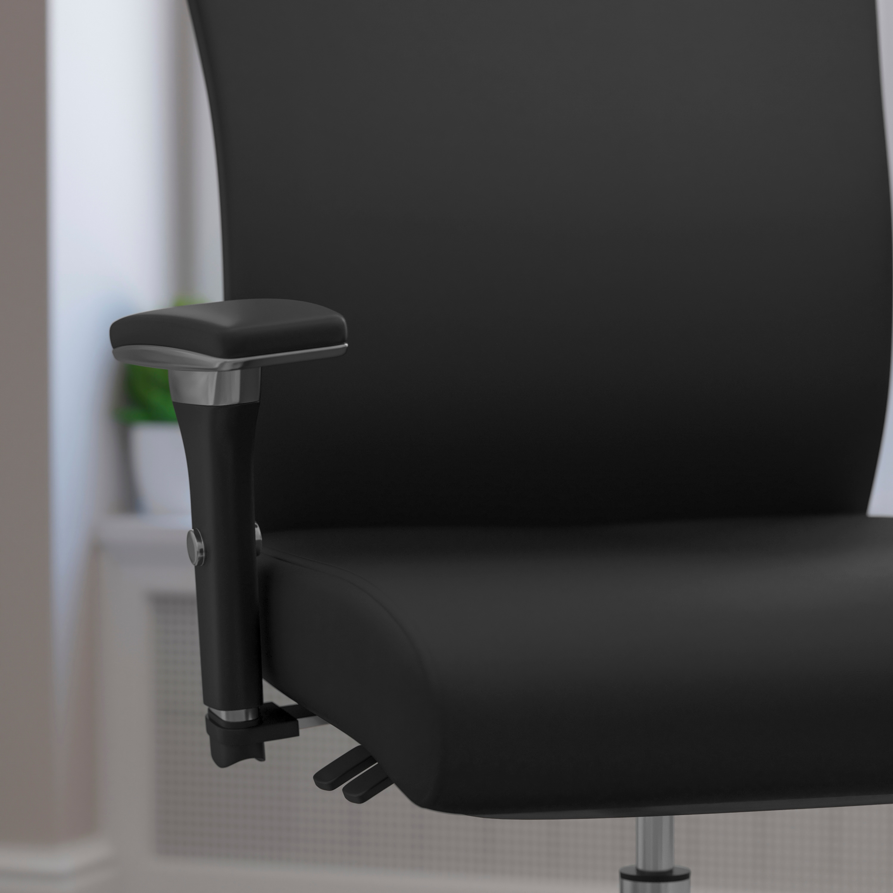 ErgoFlex Mid-Back Executive Black LeatherSoft Adjustable Swivel Chair
