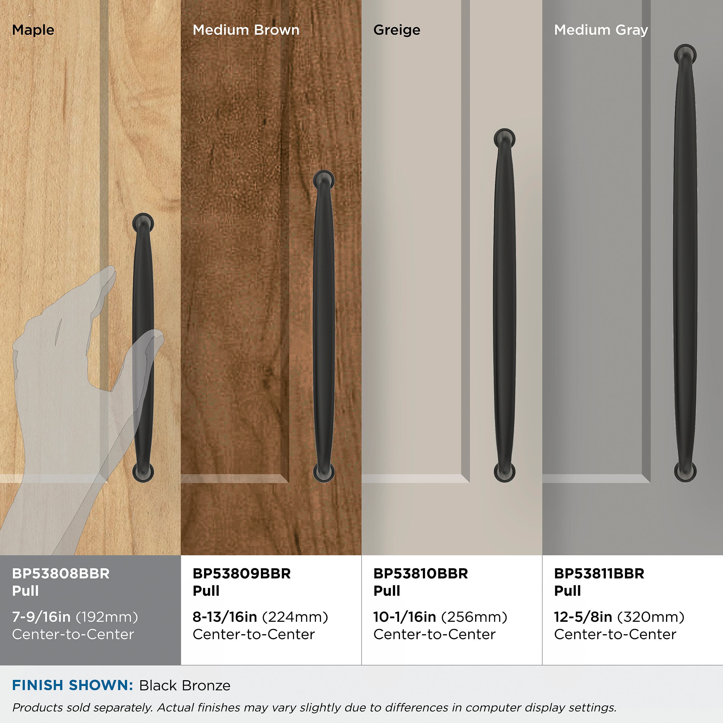 Amerock BP53808BBR Cabinet-Pulls - View #6