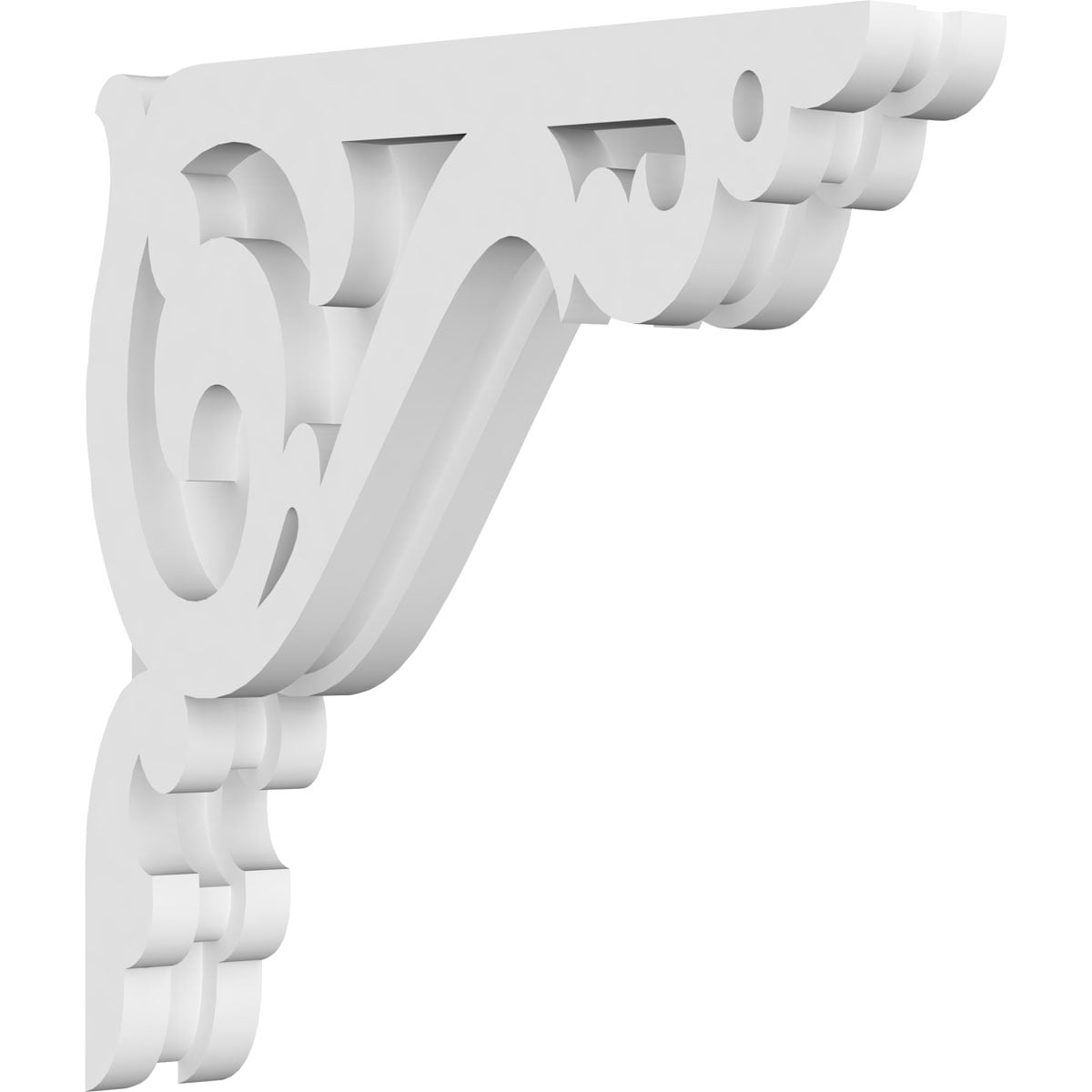 Ekena Millwork CORP01X10X10AE 1.875-in x 10-in x 10-in Amber Unfinished White PVC Paintable Corbel