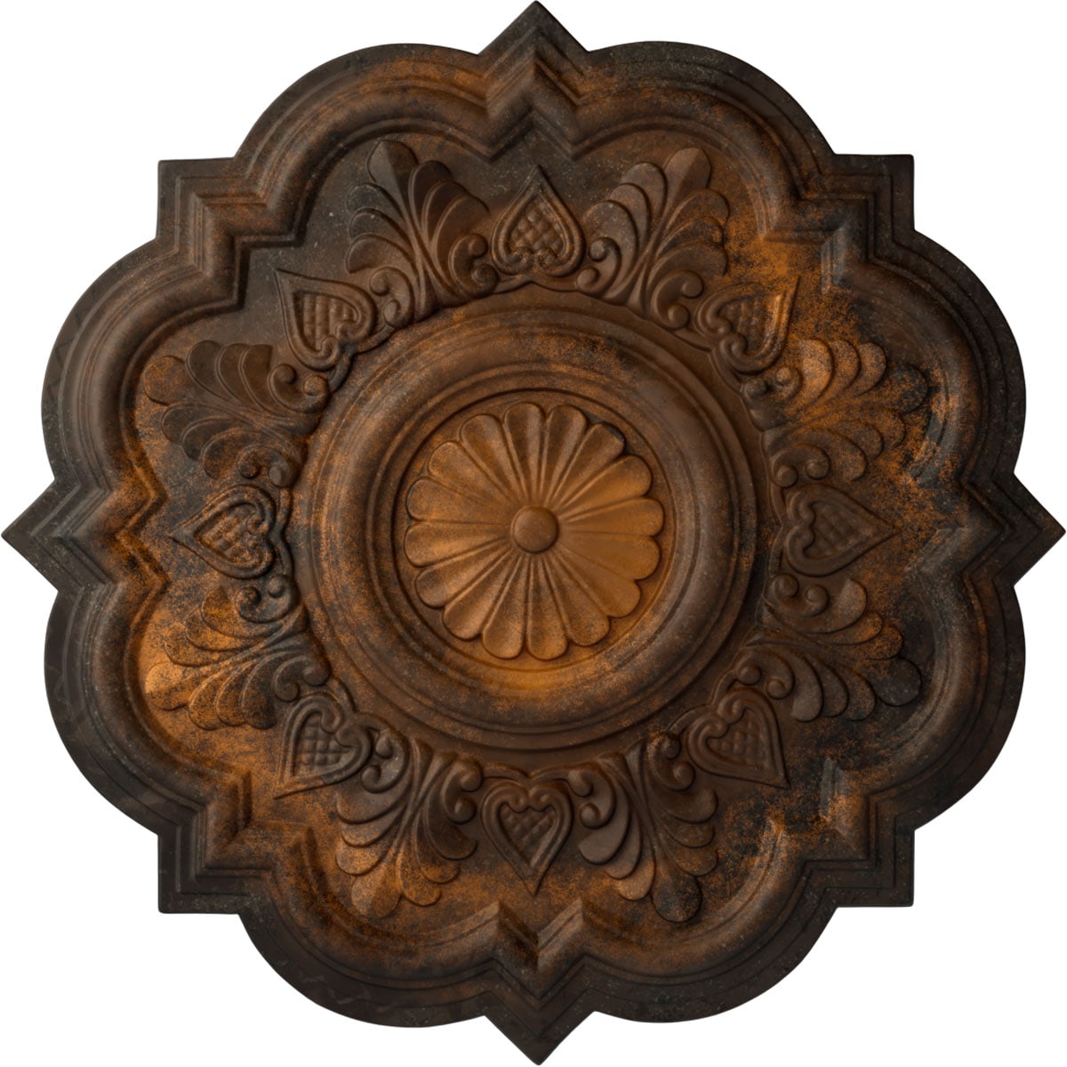 Ekena Millwork CM20DRRUS Deria 20.25-in W x 20.25-in L Painted Rust Polyurethane Whole Ceiling Medallion