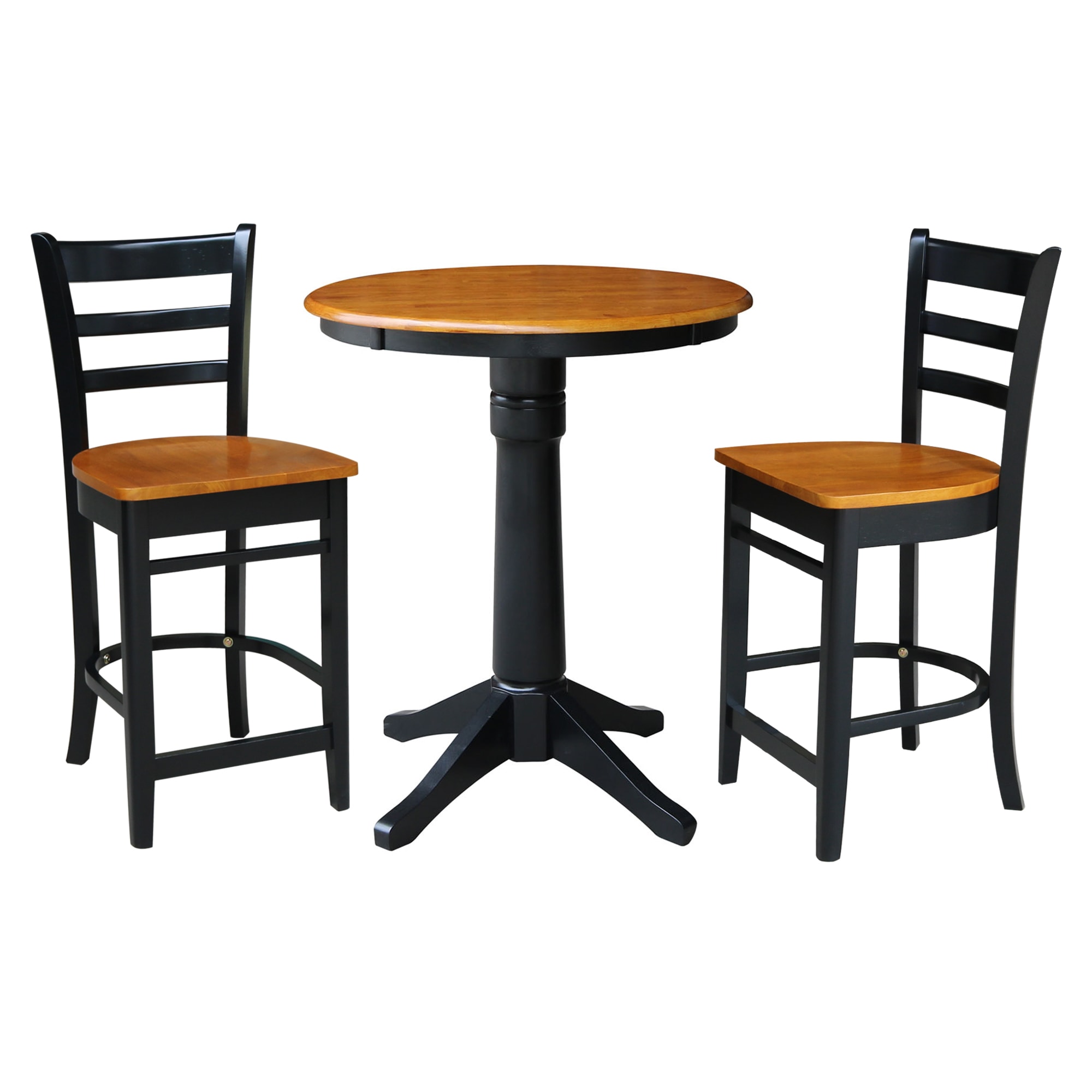 International Concepts K57-30RT-27B-S6172-2 Black/cherry Traditional Dining Room Set with Round Table ( Seats 2 )