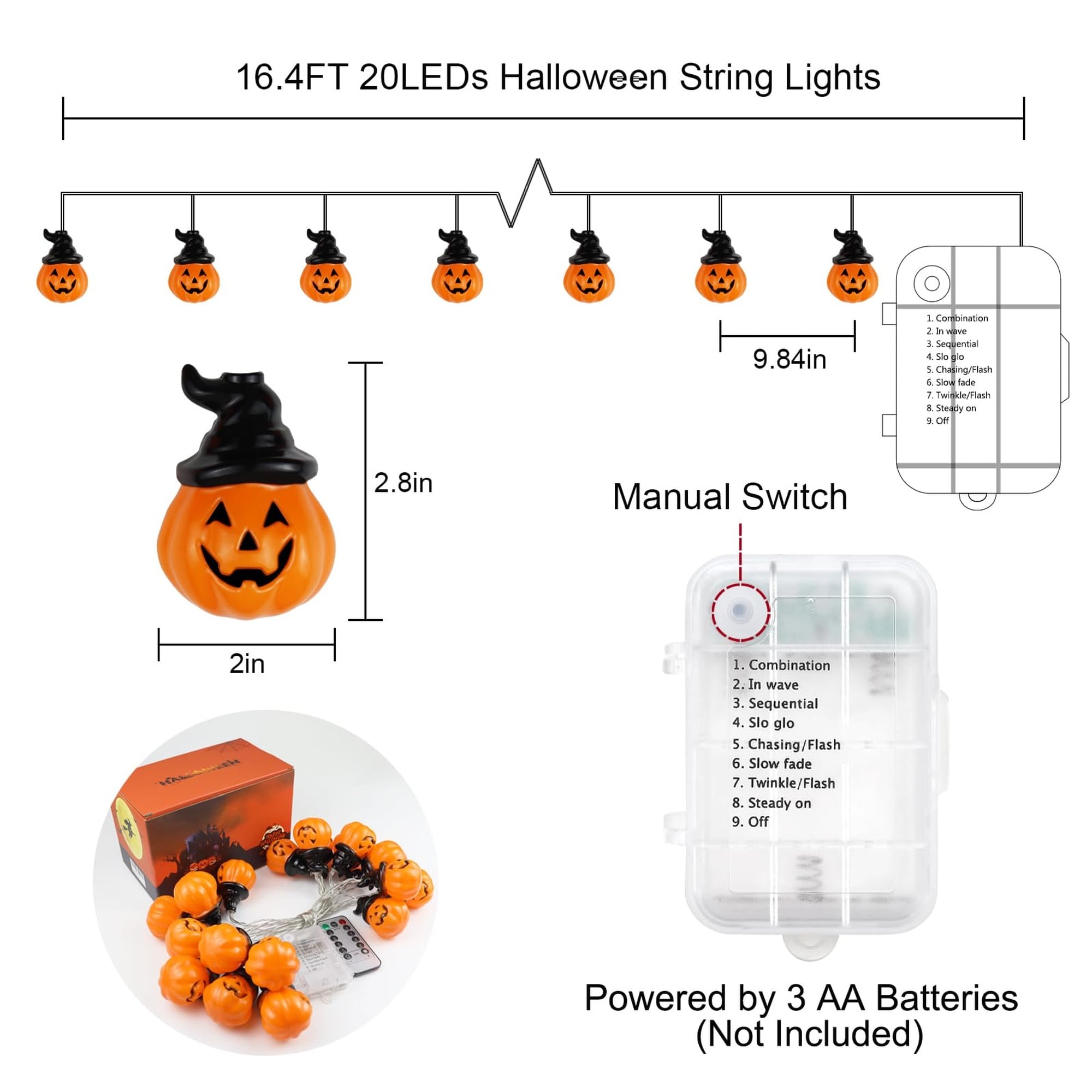 Numhew NHDREW403648 Halloween-String-Lights - View #4