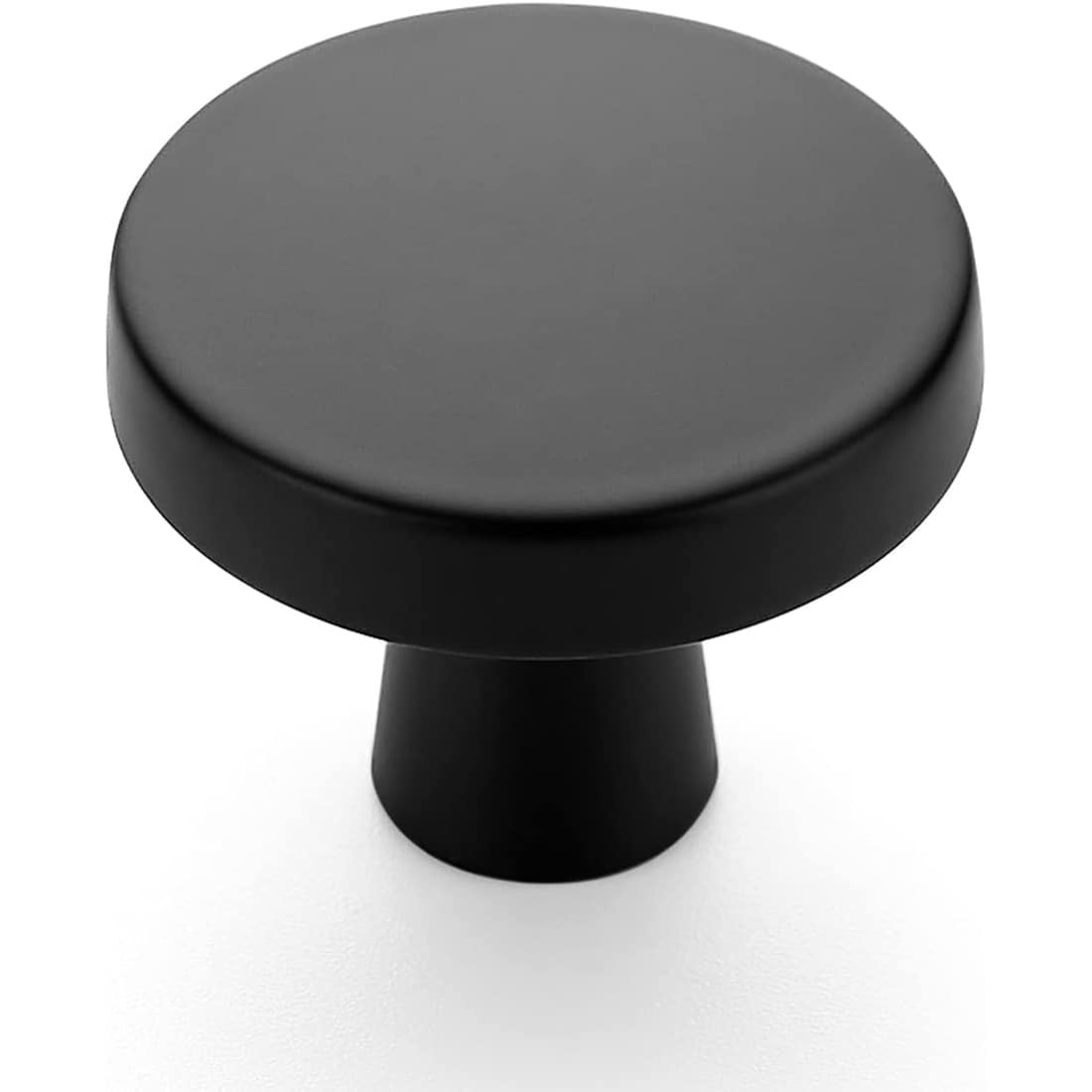 Aoibox  25 Pack Matte Black Cabinet Knobs 1-1/4 Inch Diameter Solid Zinc Alloy Round Drawer Pulls with Soft Lines for Kitchen Bathroom Laundry