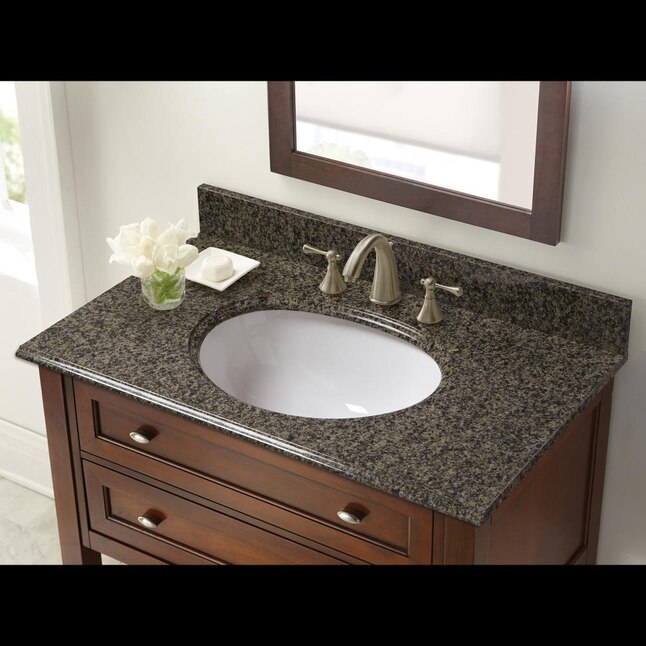 MarCraft Essential 37-in Quadro Granite Single Sink Bathroom Vanity Top ...