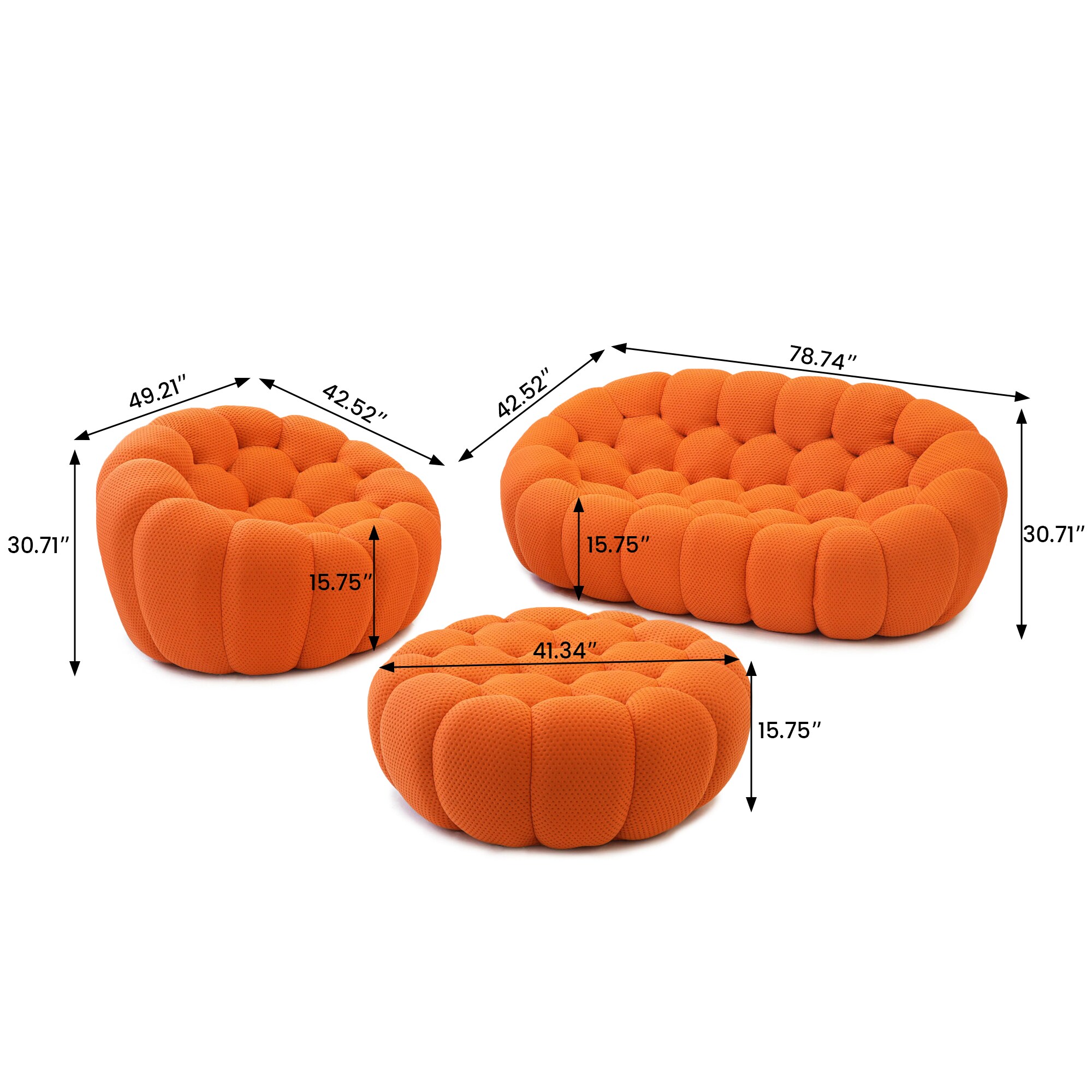 BuotiqHom DH-SF124-133OR Living-Room-Sets - View #2