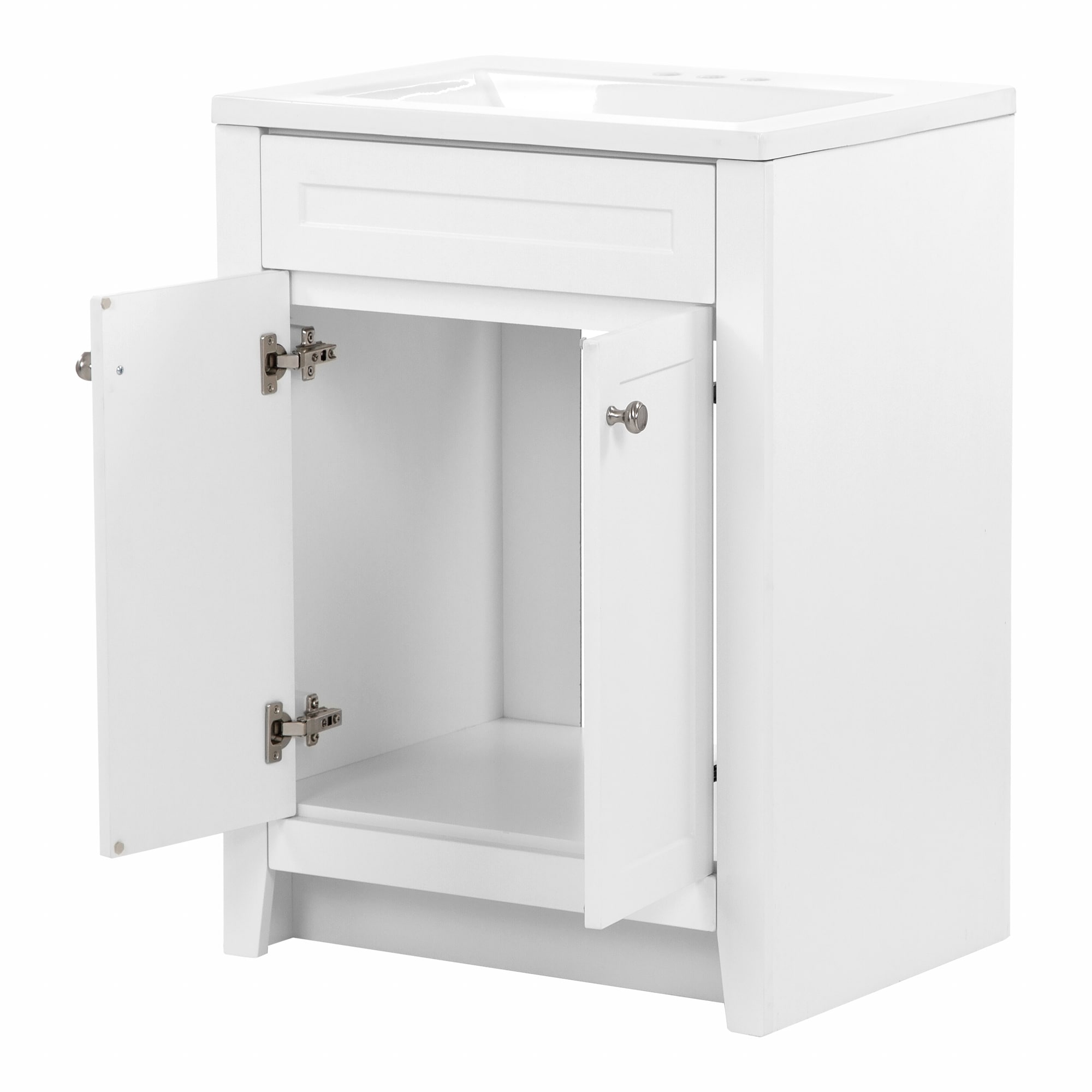 Diamond NOW Roswell 24-in White Single Sink Bathroom Vanity with White ...