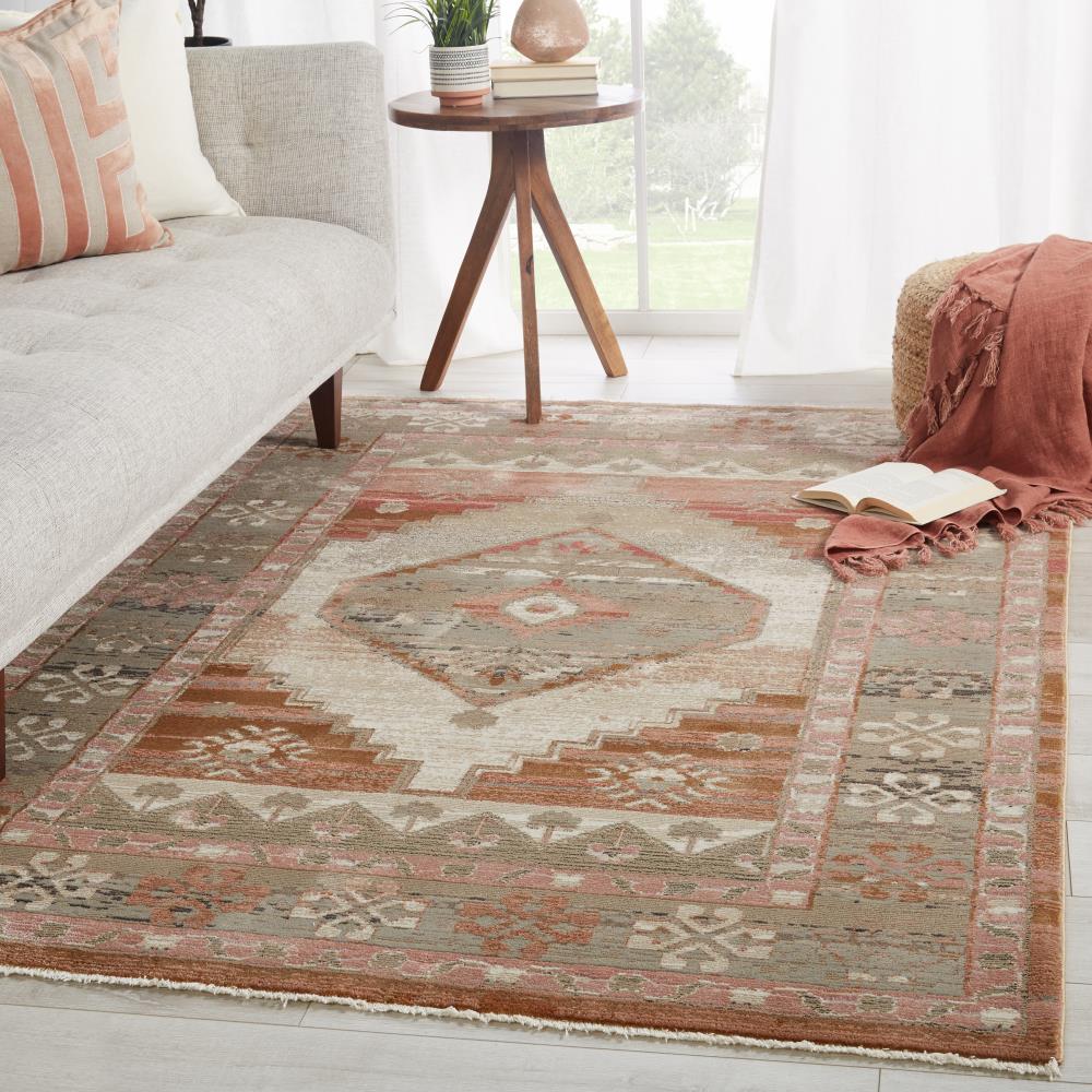 Myriad Gray Medallion Synthetic Runner Rug 3' x 8'