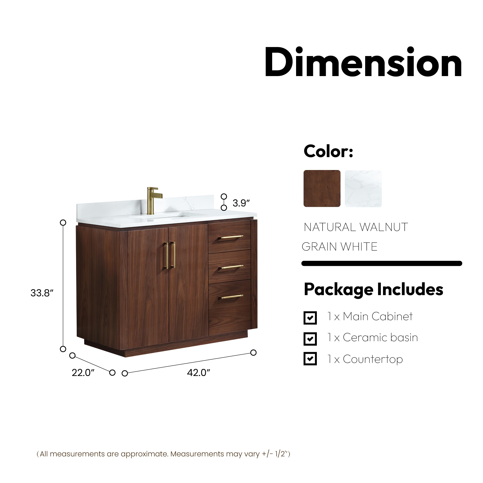 Vinnova 705742-NW-GW-NM Bath-Vanity-Combo - View #3
