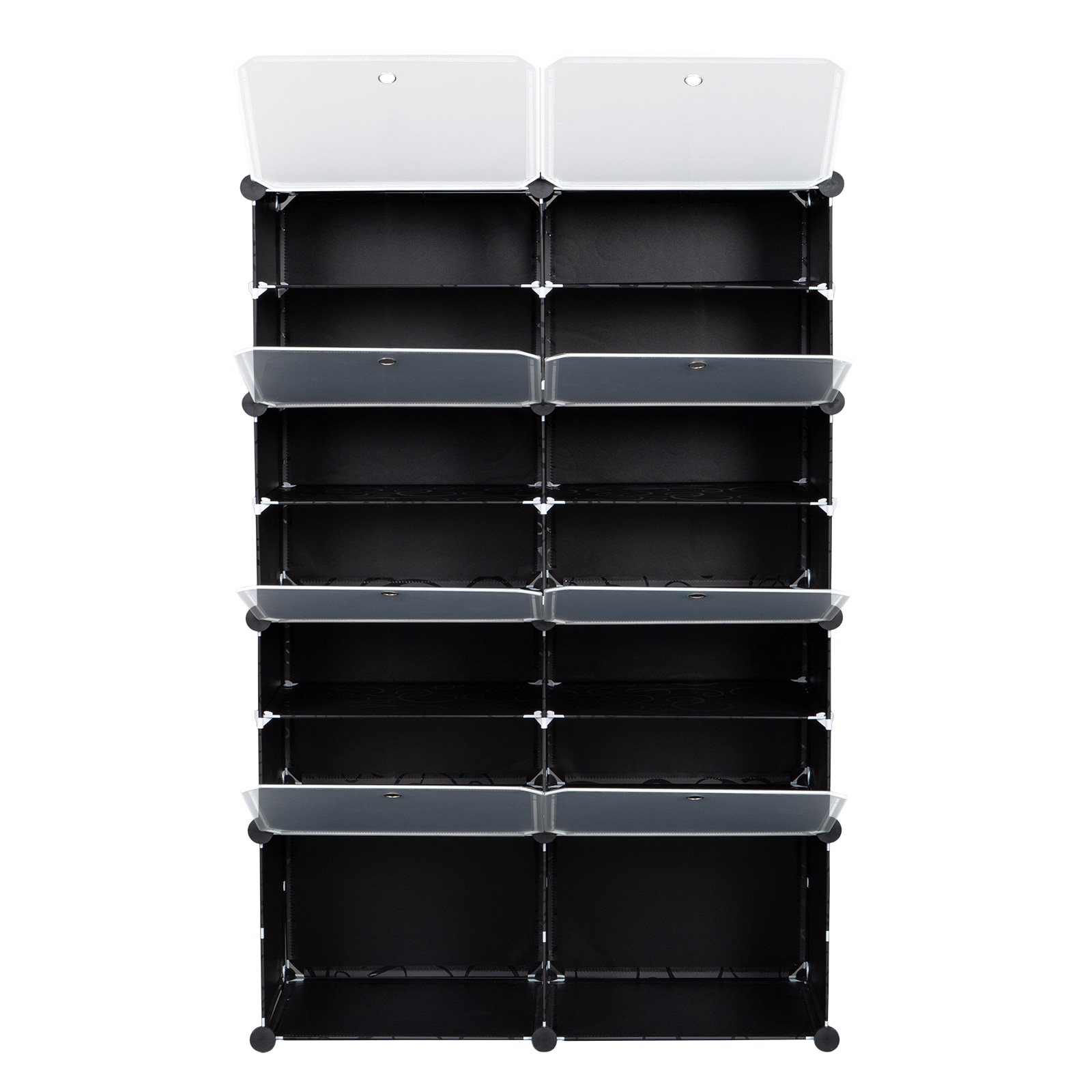 Winado LO1G13005167 48.03-Inches H 7 Tier 25 pair Black Plastic Shoe box