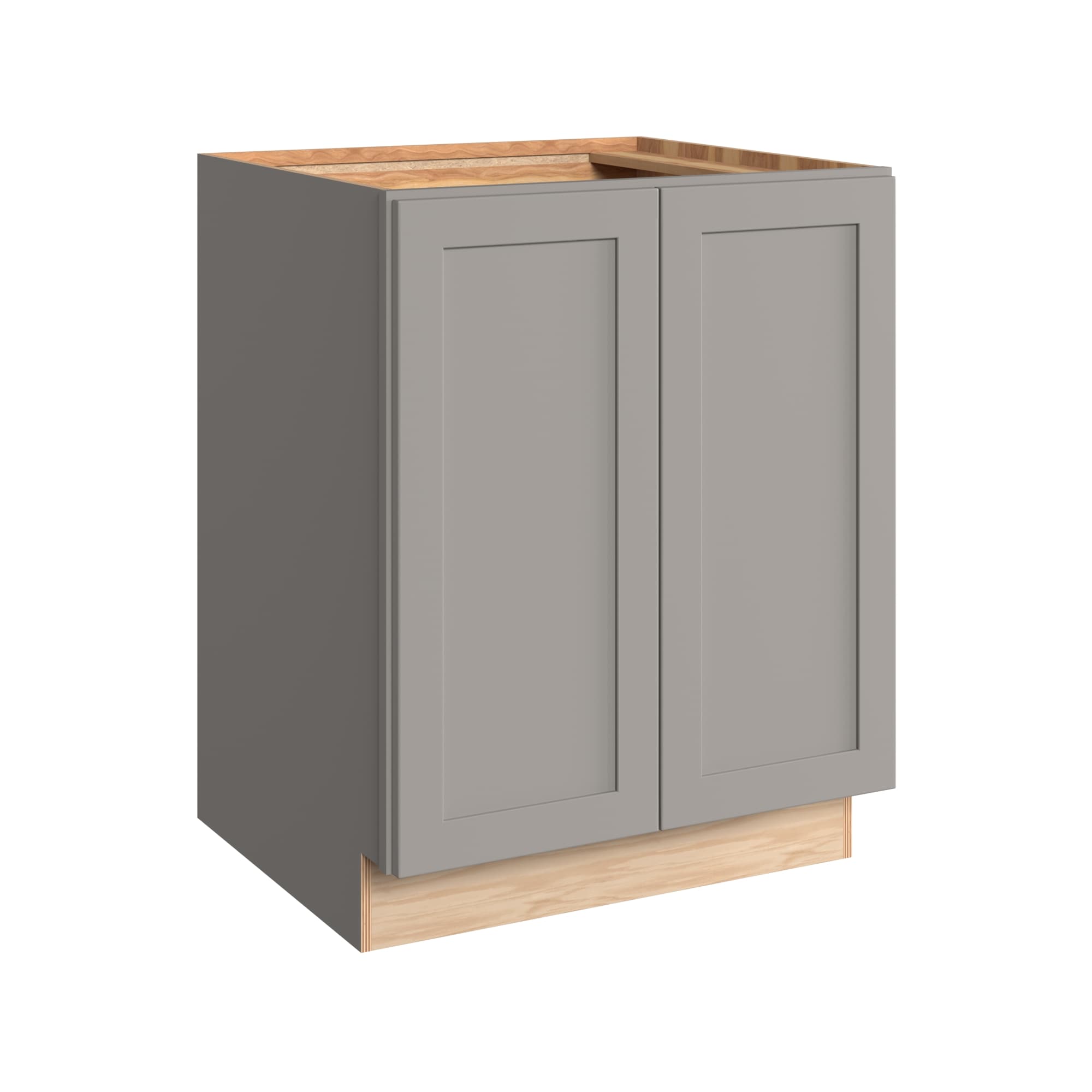 KraftMaid Momentum B27.FHG81 Deveron 27-in W x 34.5-in H x 24-in D Pebble Grey Base Fully assembled Plywood Cabinet Recessed Panel Shaker
