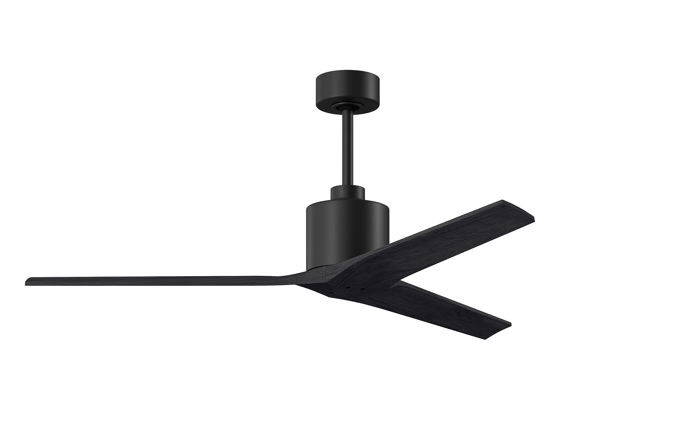 Matthews Fan Company MW-BK-BK-60 Mollywood 60-in Outdoor Matte Black with Matte Black Blades Ceiling Fan Without Light - Remote Included ( 3 -Blade )