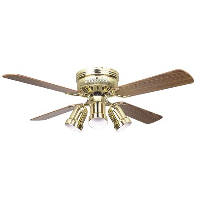 Concord Hugger 42 In Polished Brass Led, Snugger Ceiling Fans With Lights
