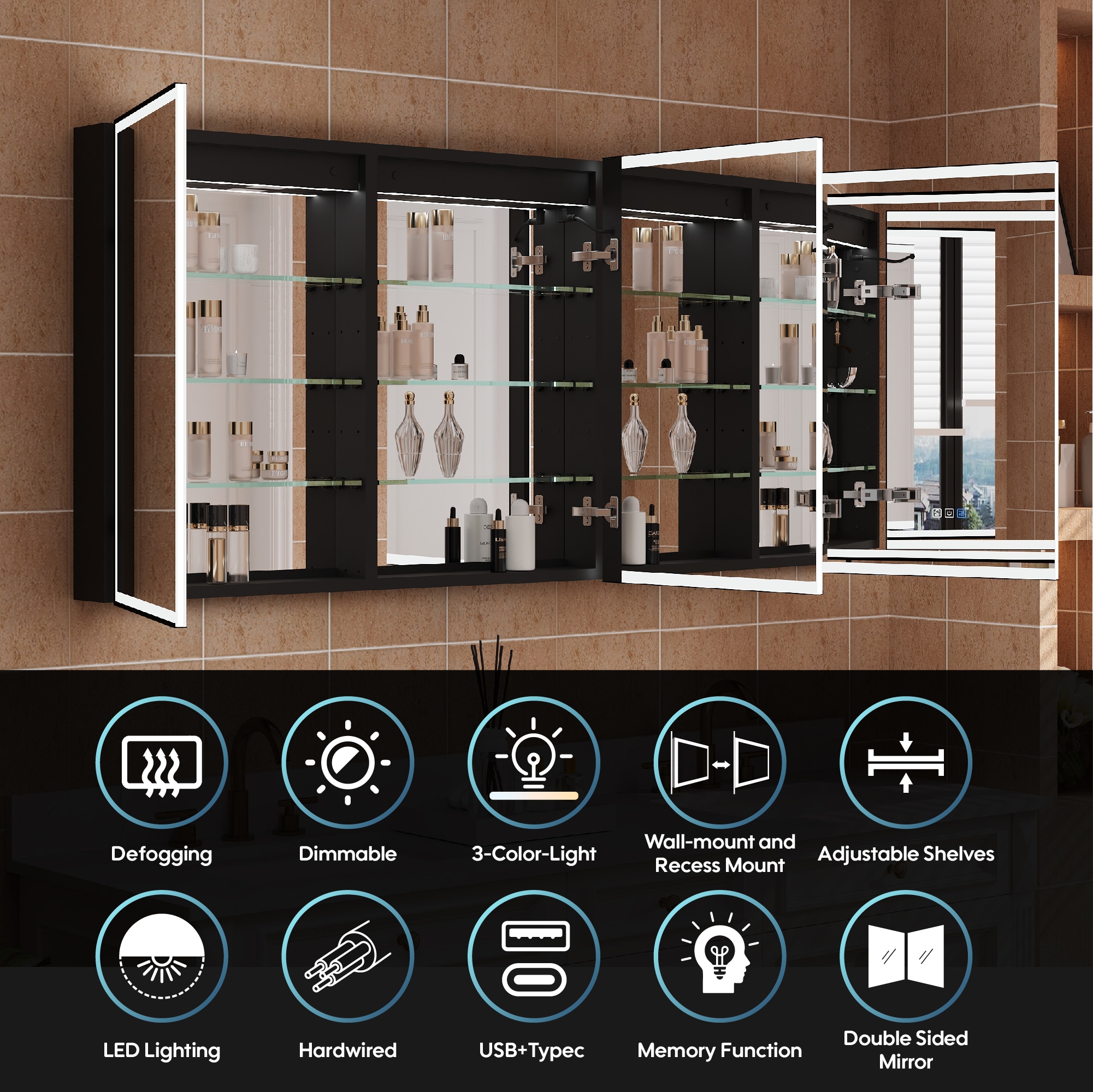 WELLFOR EX-VEBV36GR Bathroom-Medicine-Cabinets - View #7