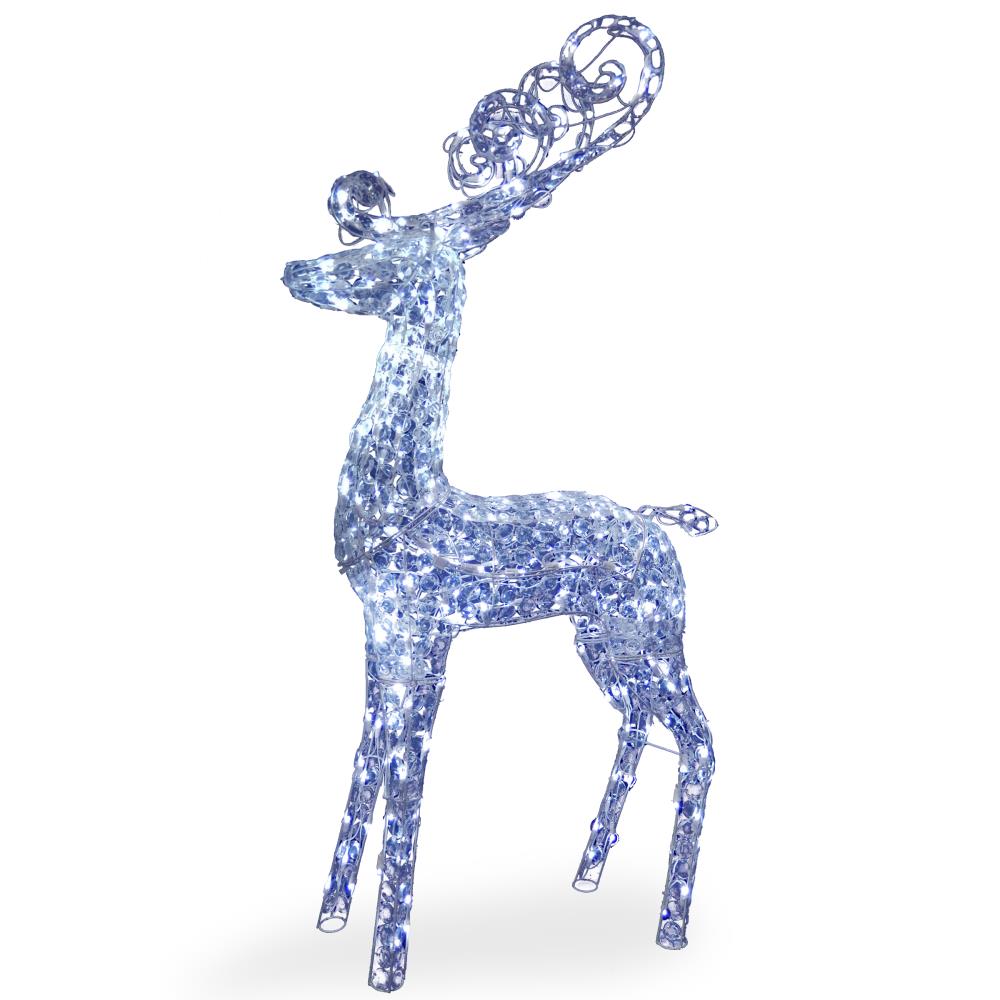 LuxenHome 55.12-in Reindeer Yard Decoration with White LED Lights in the  Outdoor Christmas Decorations department at