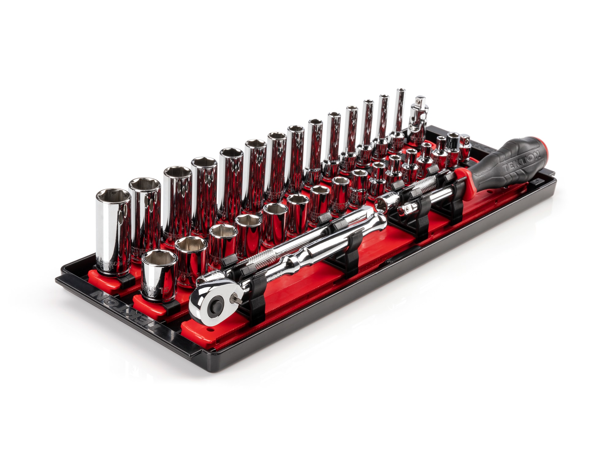 TEKTON SKT03201 1/4-in Drive Metric Shallow/Deep Socket Set 35 -Pieces