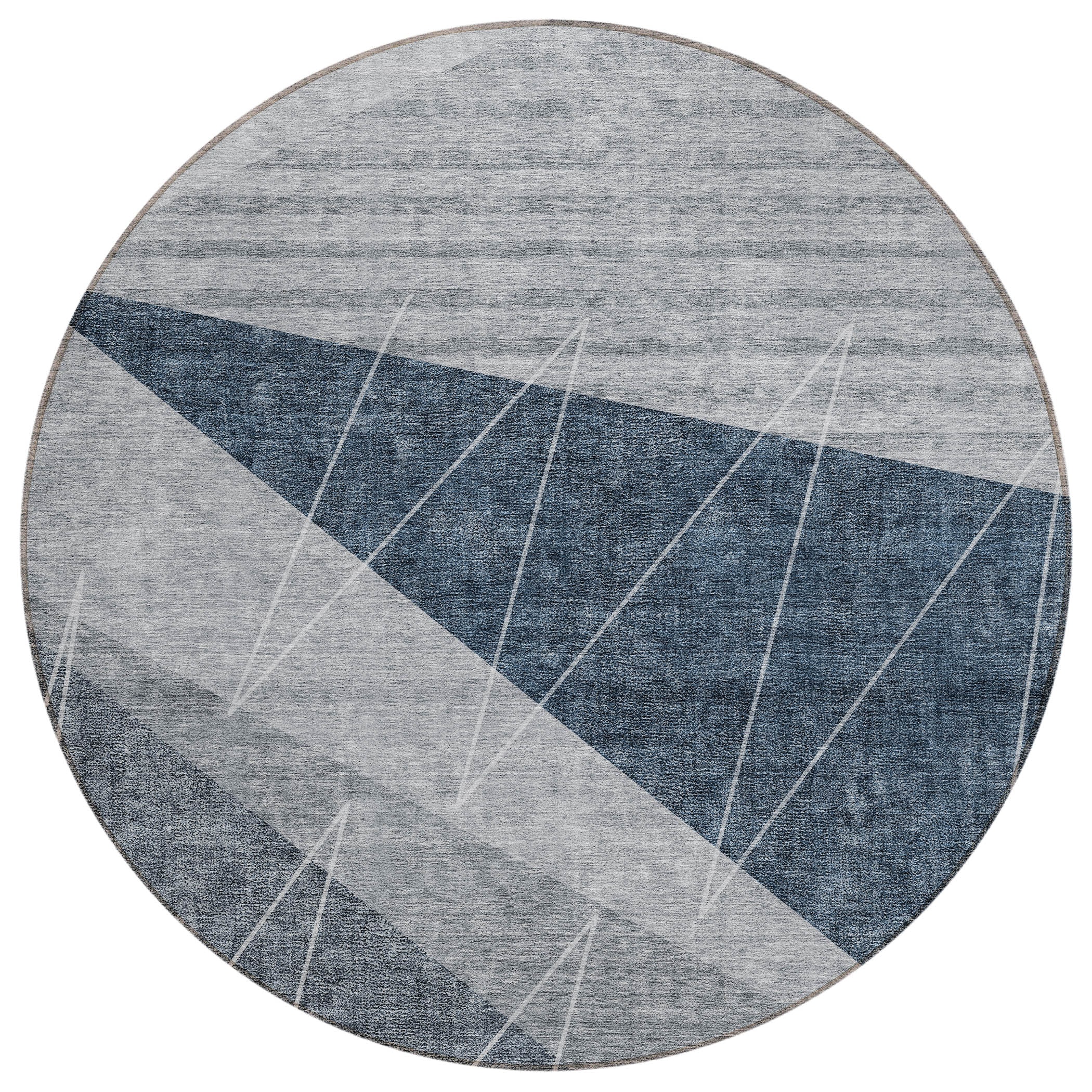 Addison Rugs ACN706CC8RO Chantille ACN706CC 8 x 8 (ft) Polyester Charcoal Round Indoor/Outdoor Geometric Machine washable Area rug