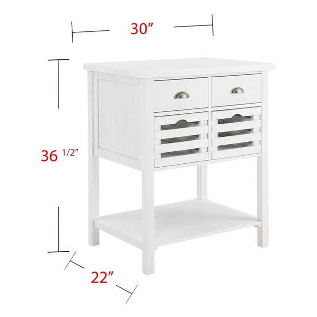 Boston Loft Furnishings White Composite Base with Mdf Wood Top Prep ...