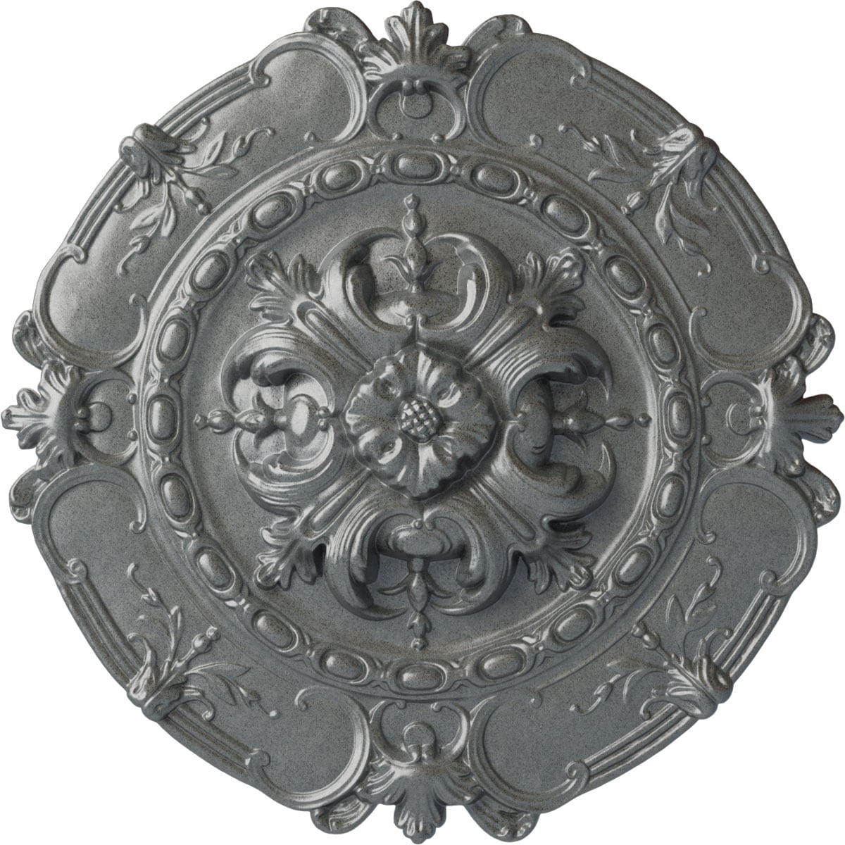 Ekena Millwork CM16SOPLS Southampton 16.5-in W x 16.5-in L Painted Platinum Polyurethane Whole Ceiling Medallion