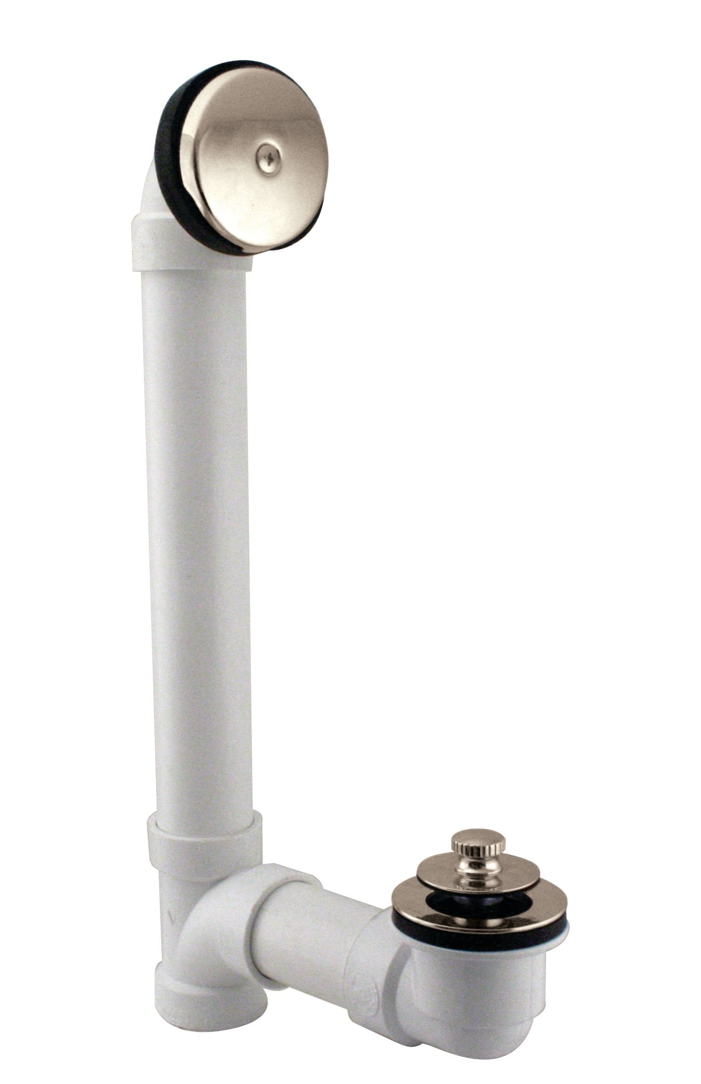 WESTBRASS D49721-05 Bath Waste and Overflow Pull and Plug Sch. 40 PVC W/one-hole Faceplate In Polished Nickel