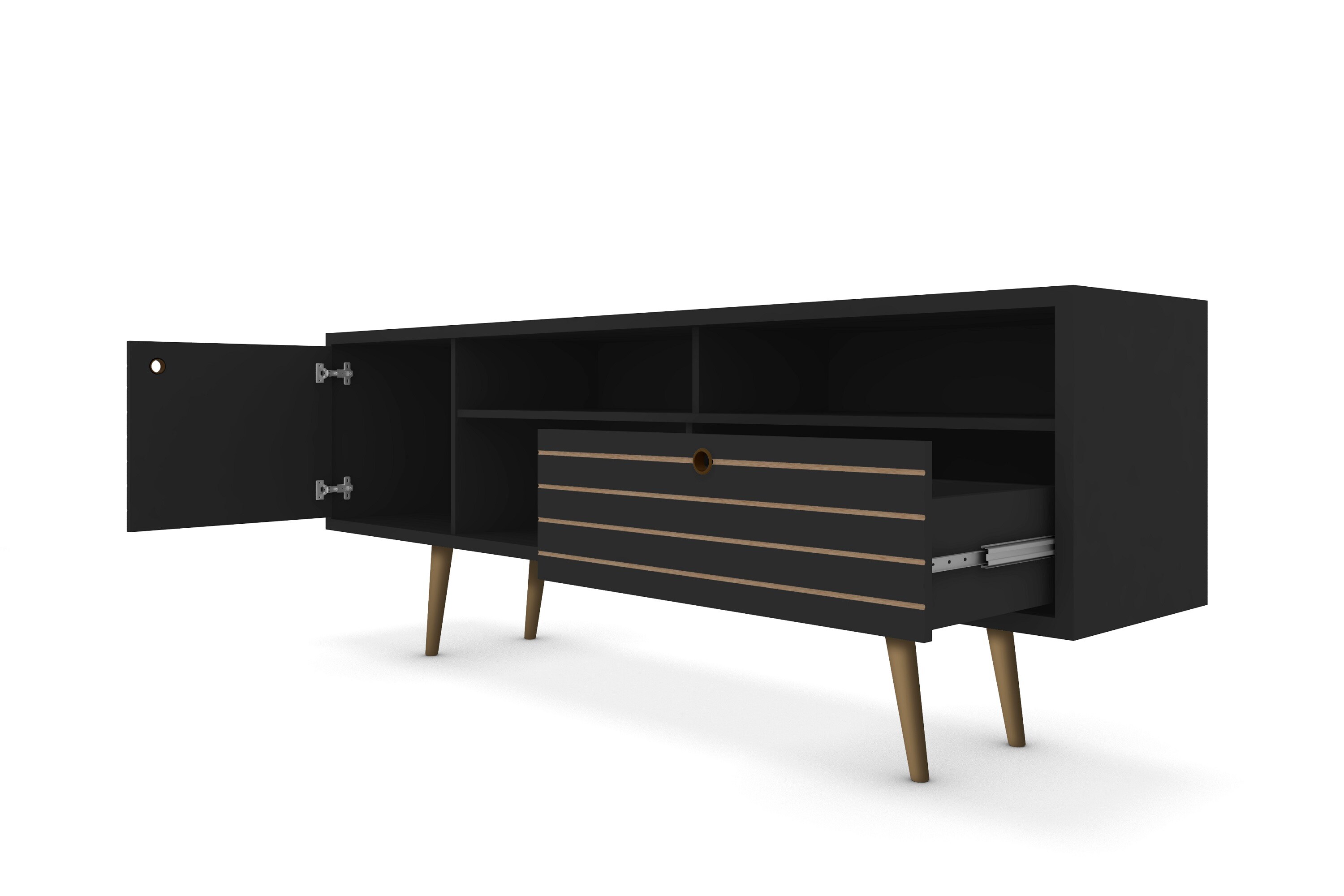 Manhattan Comfort Liberty Modern/Contemporary Black Tv Stand