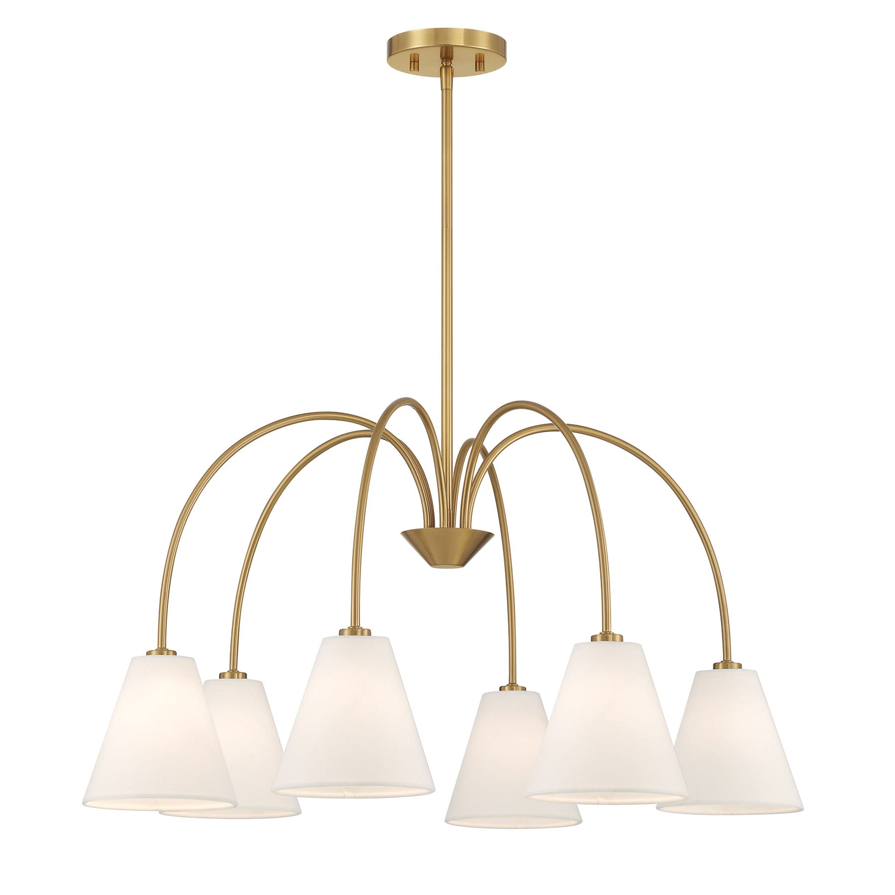 Meridian Lite Trends M100138NB Meridian 6 -Light Antique Brass Modern/contemporary For Use in Bedrooms, Dining Rooms, Foyers, Kitchens, Living Rooms Chandelier