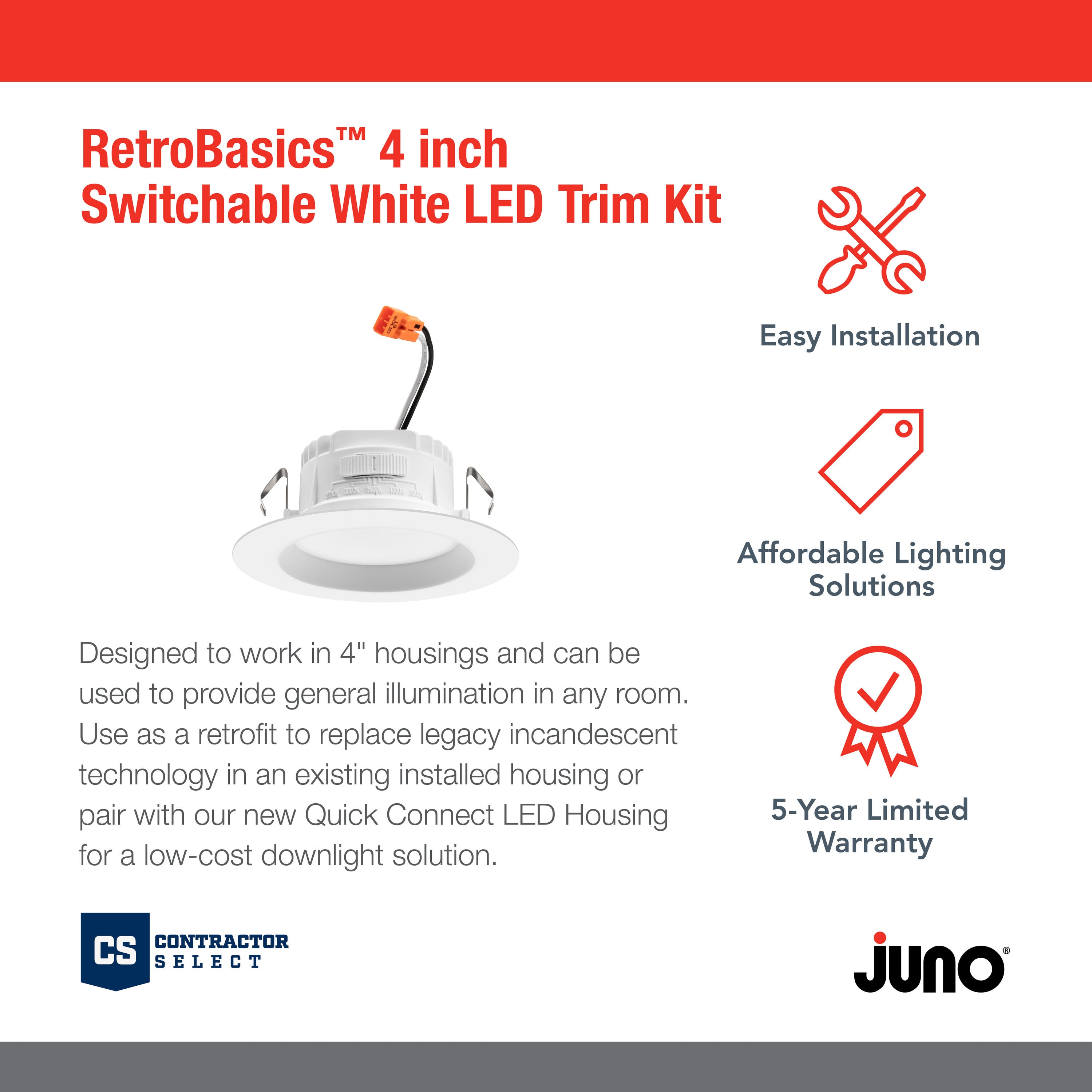 Juno RB4SSWW5CP6MWM2 Led-Retrofit-Downlight - View #2