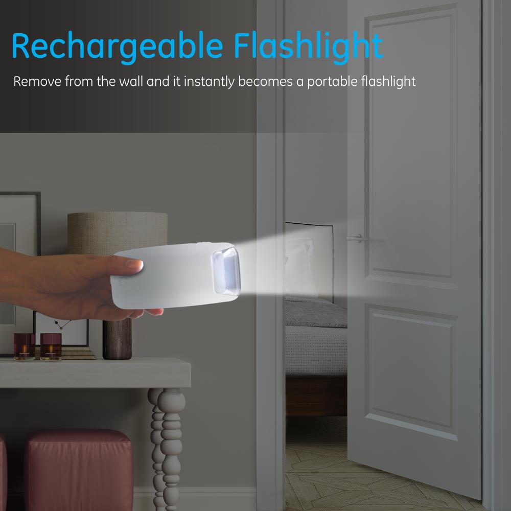 White Light Plug in Flashlights with Motion Detection Rechargeable Night  Lamp Torch LED Power Failure Emergency Lights Home