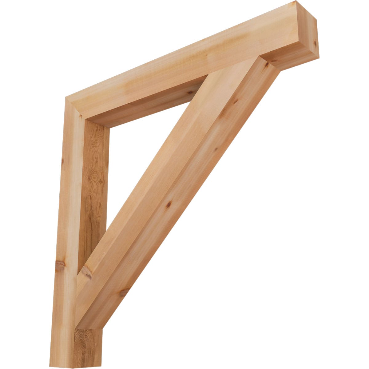 Ekena Millwork BKT06X48X48TRA05SWR Traditional block smooth 5-1/2-in x 48-in x 48-in Western red cedar Brown Wood Standard bracket