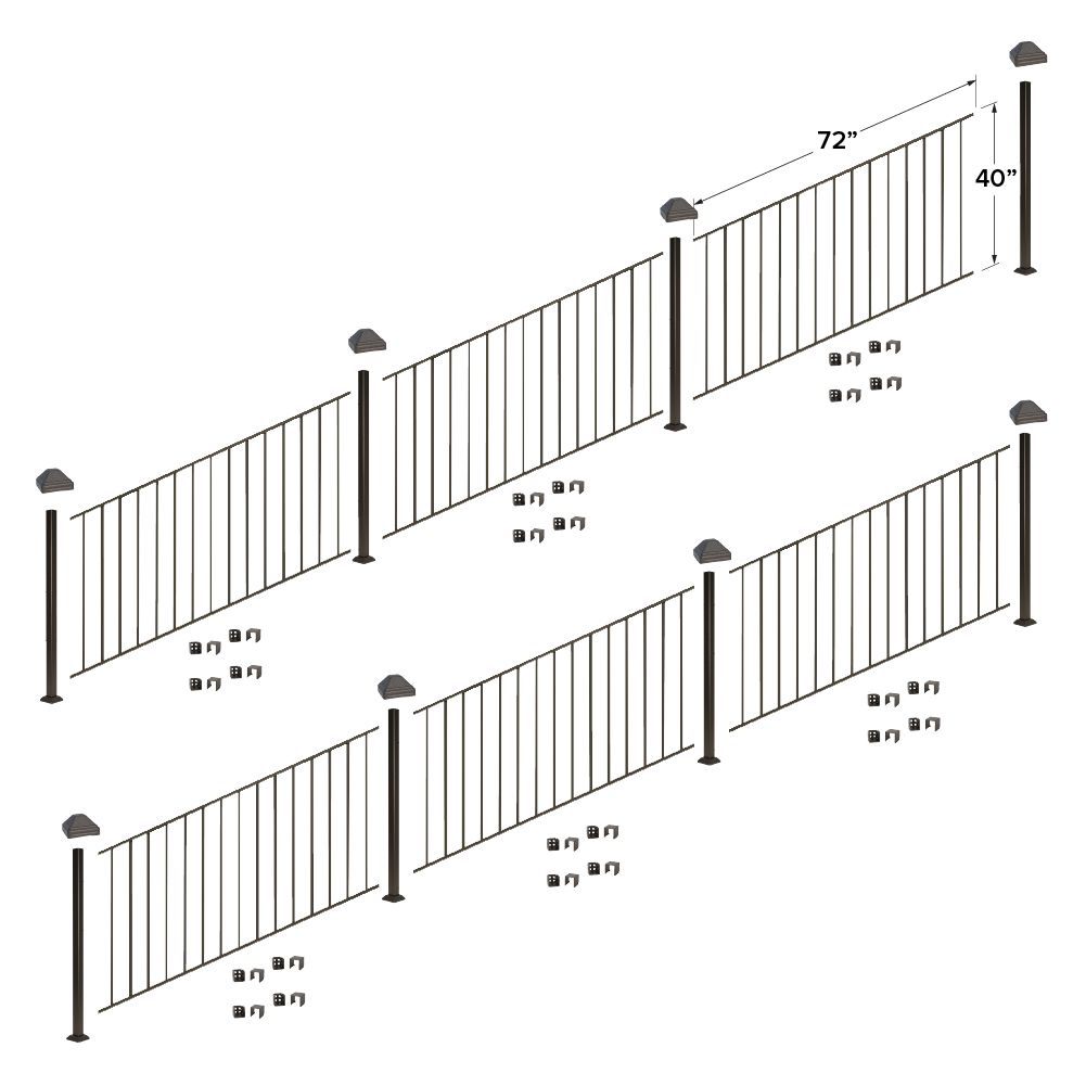 Fortress Building Products 6-ft x 40-in Antique Bronze Steel Deck Rail Kit