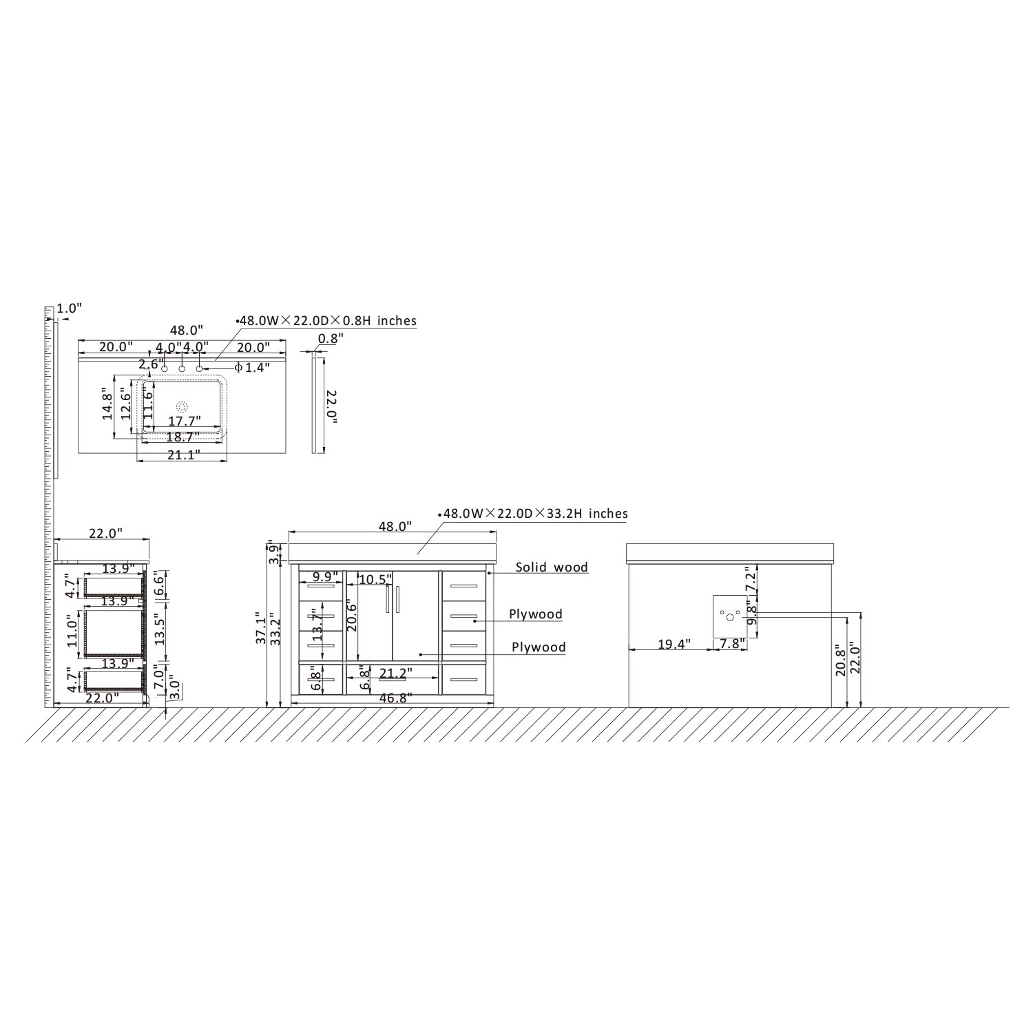 Altair 544048-GP-AW-NM Bath-Vanity-Combo - View #10