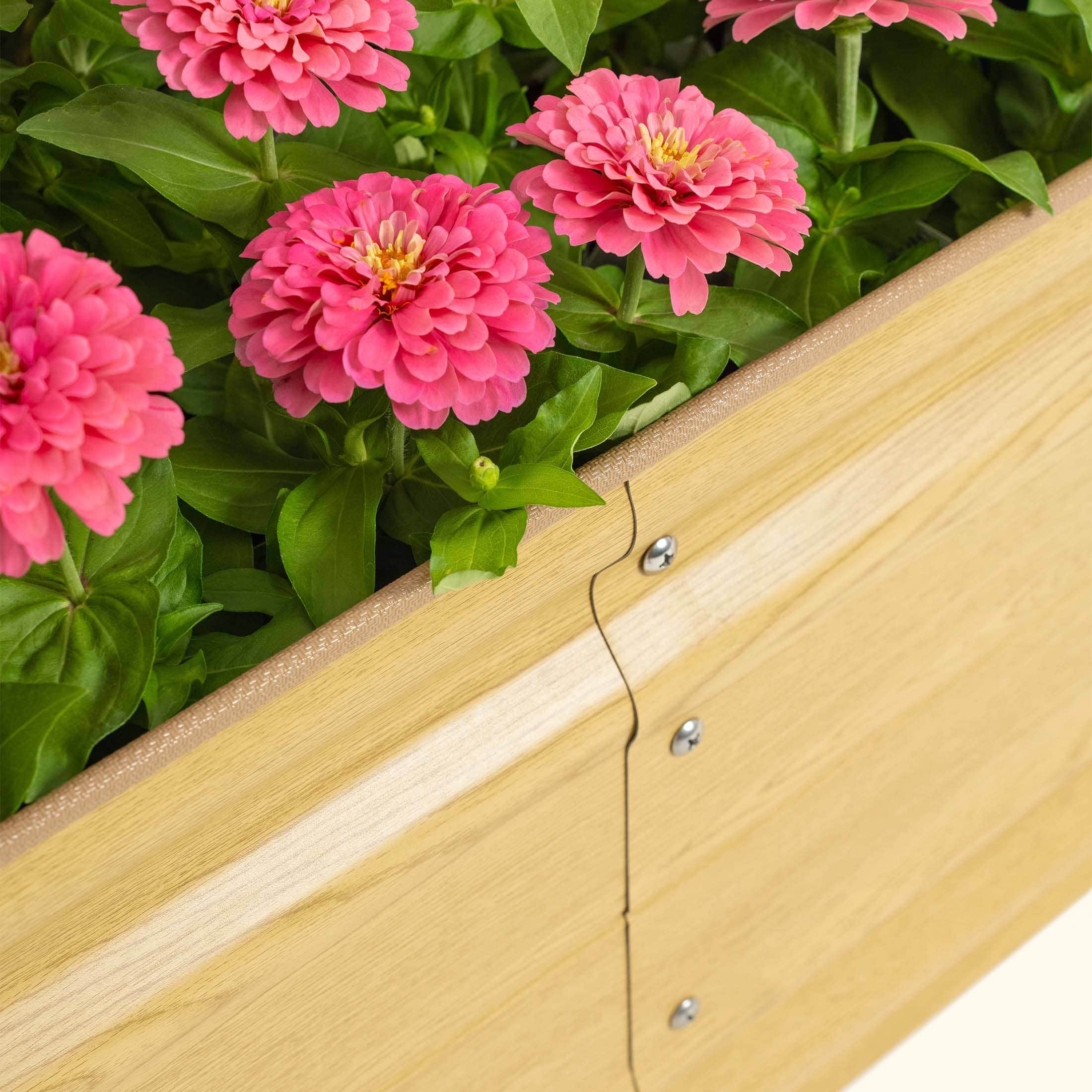 Sunlit Oak 17" Tall Modular Metal Outdoor Raised Garden Bed