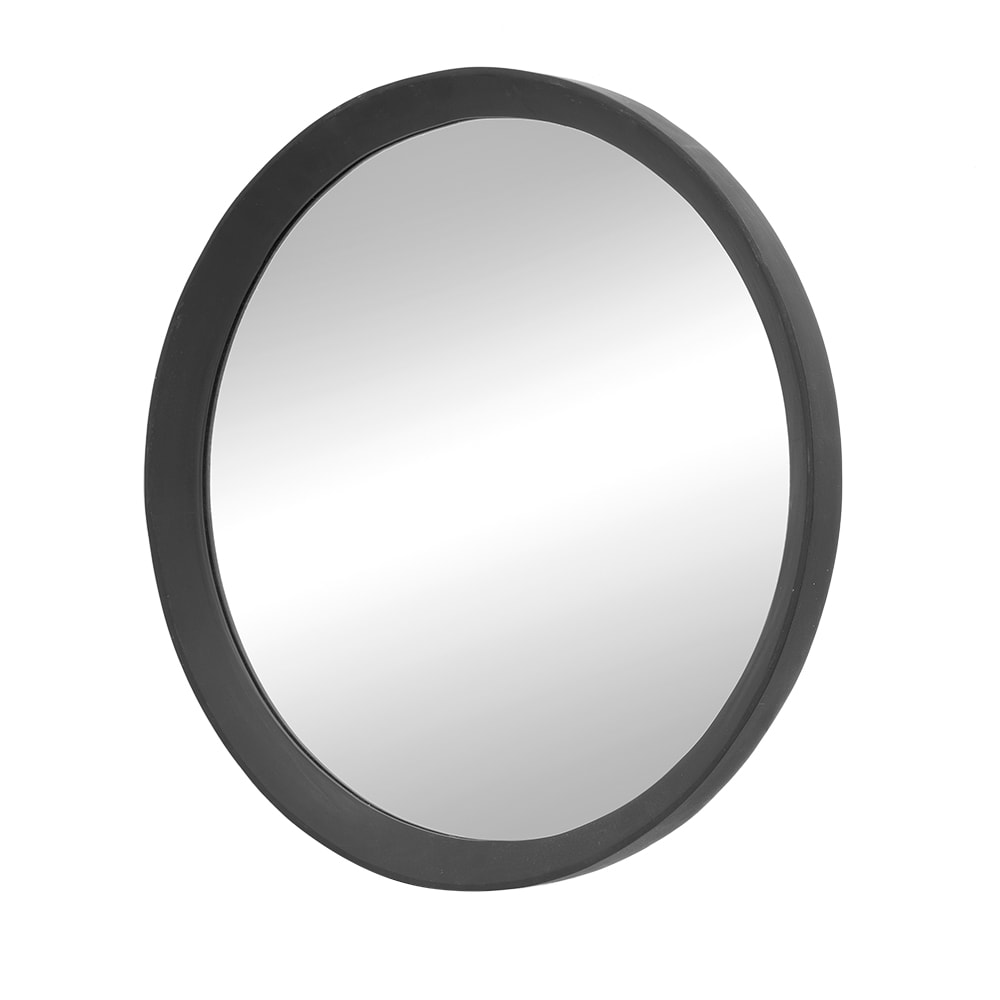 Siavonce XH30546 20-in W x 20-in H Round Black Framed Full Length Wall Mirror