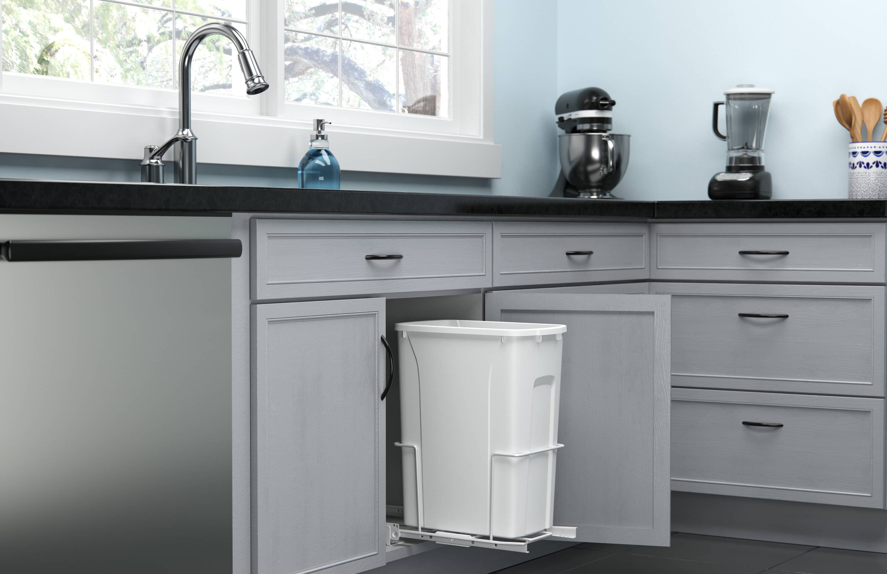 Knape & Vogt SCB10-1-35WH Pullout-Trash-Cans - View #2