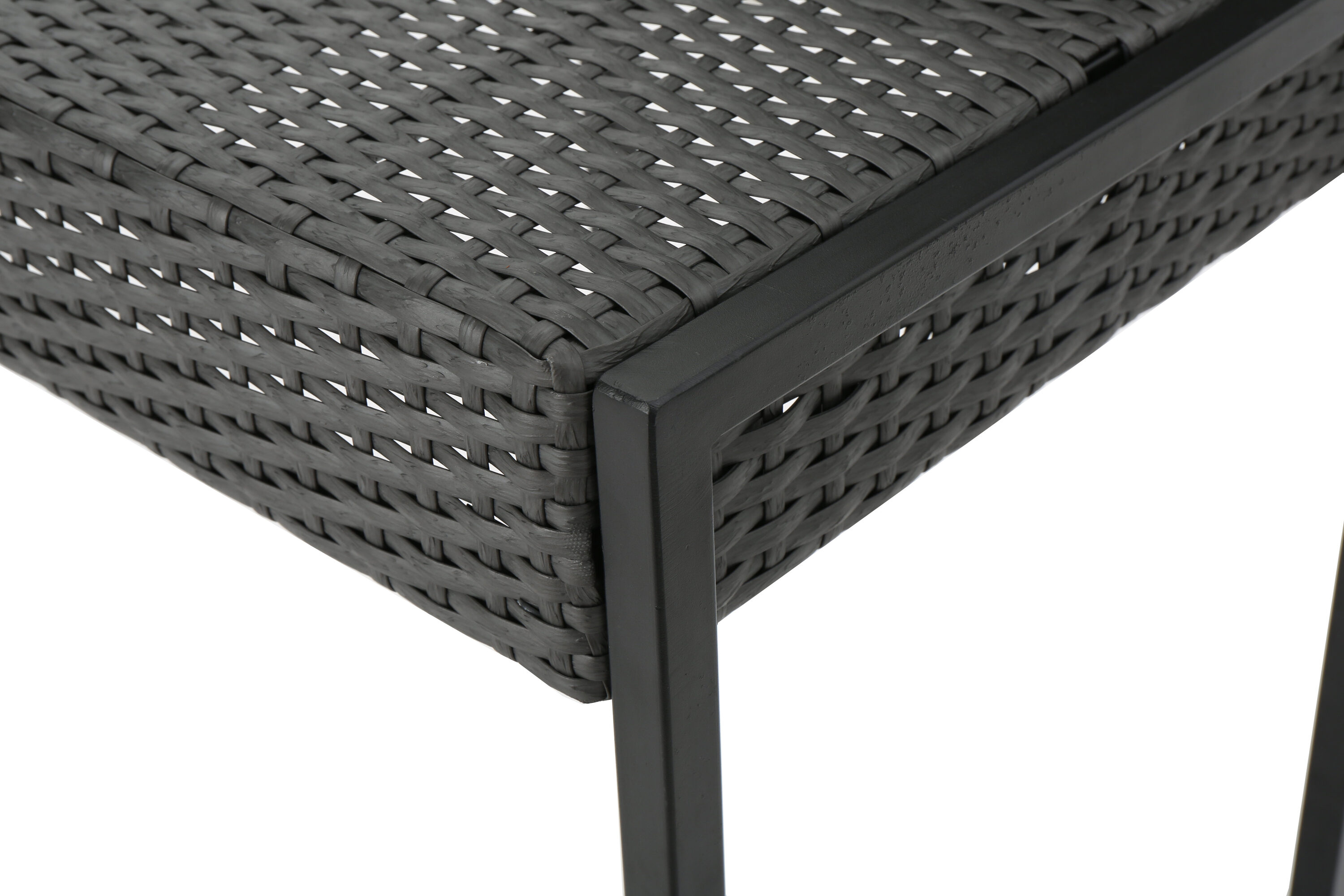 Gray Wicker and Iron Outdoor Barstools Set of 2