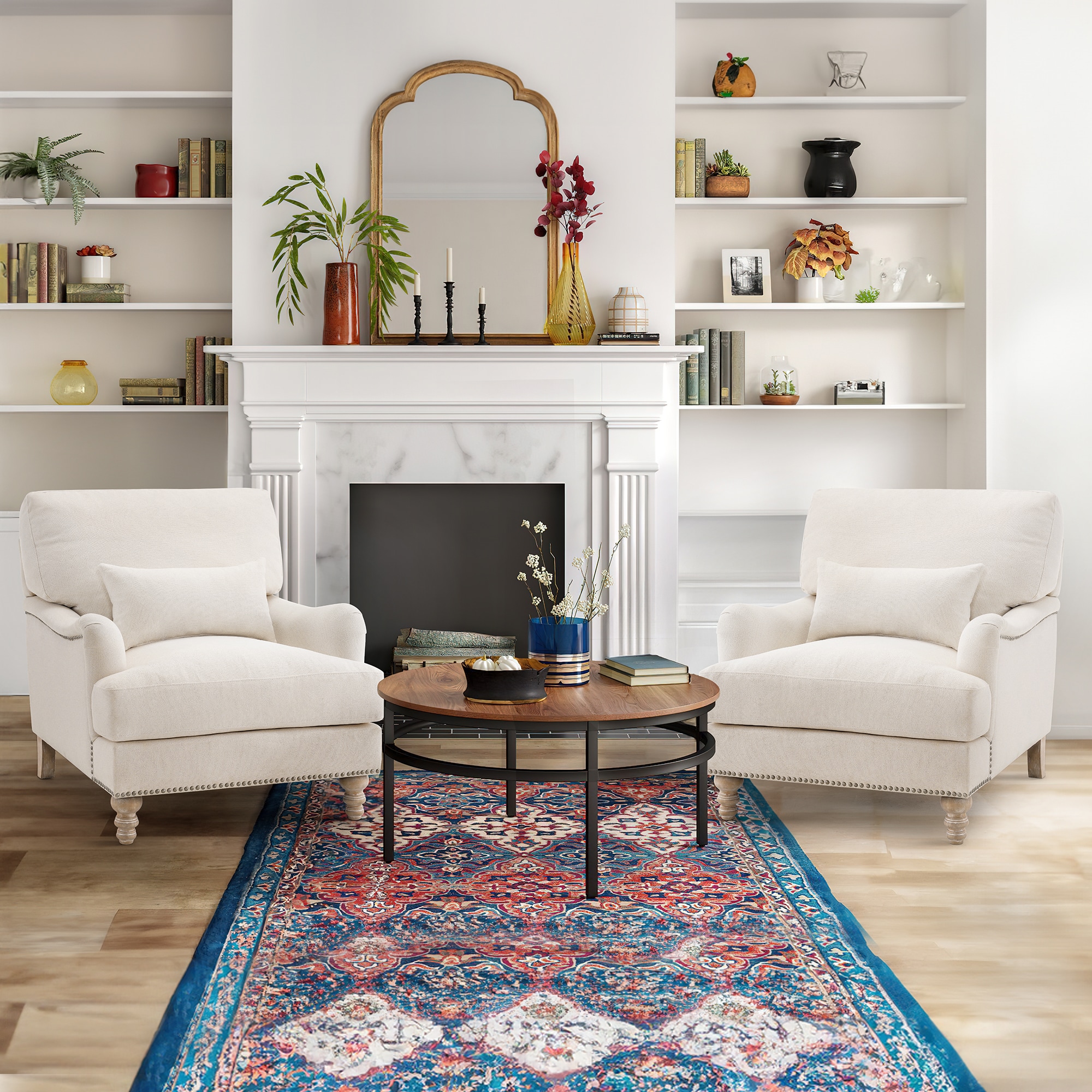 LUE BONA 2SG-002-01LS 2 Modern Ivory Accent Chair