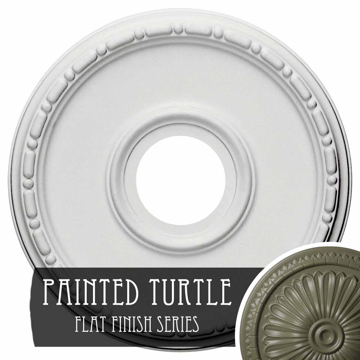 Ekena Millwork CM16MEPTF Medea 16.5-in W x 16.5-in L Painted Turtle Polyurethane Whole Ceiling Medallion