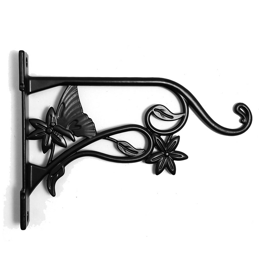 n/a Black Cast Iron Hanging Flower Pot Wall Rack Vintage Home Garden Decor  Heavy Metal Wall Mounted Hook for Flower Basket (Color : B) : :  Home