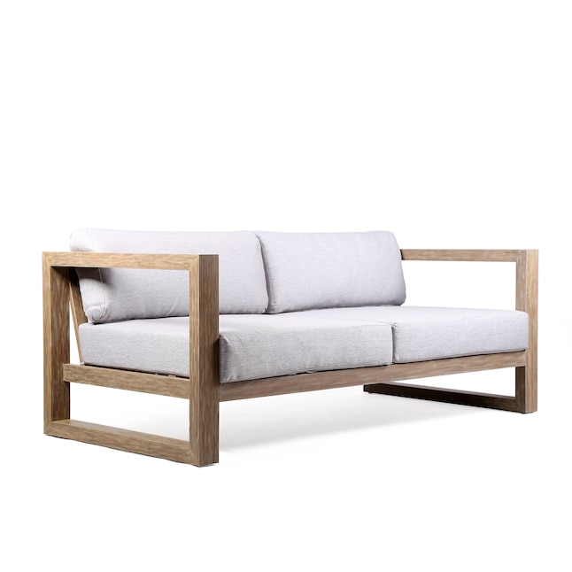 dier Afwijzen Deskundige Armen Living Paradise Outdoor Sofa with Gray Cushion(S) and Eucalyptus  Frame in the Patio Sectionals & Sofas department at Lowes.com