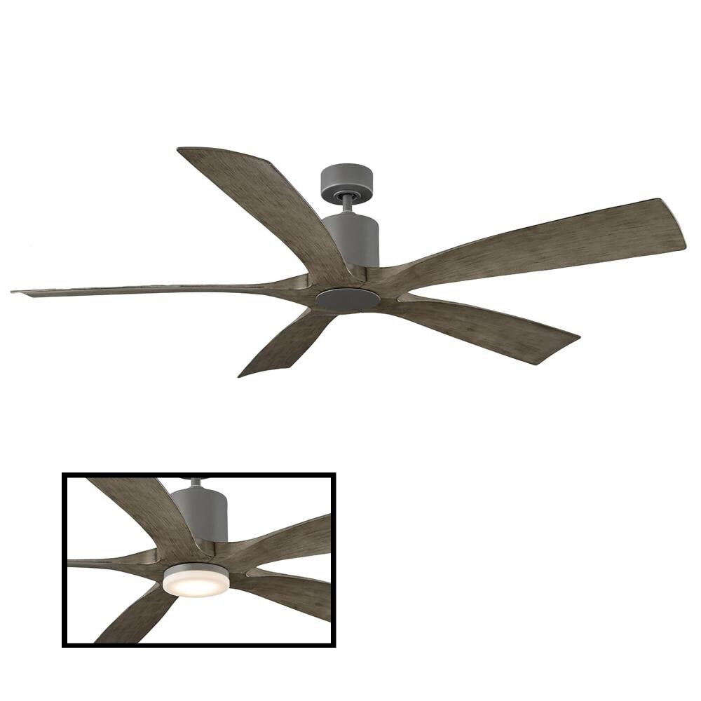 Modern Forms Aviator 70-in Graphite LED Indoor/Outdoor Smart Propeller Ceiling  Fan (5-Blade) in the Ceiling Fans department at