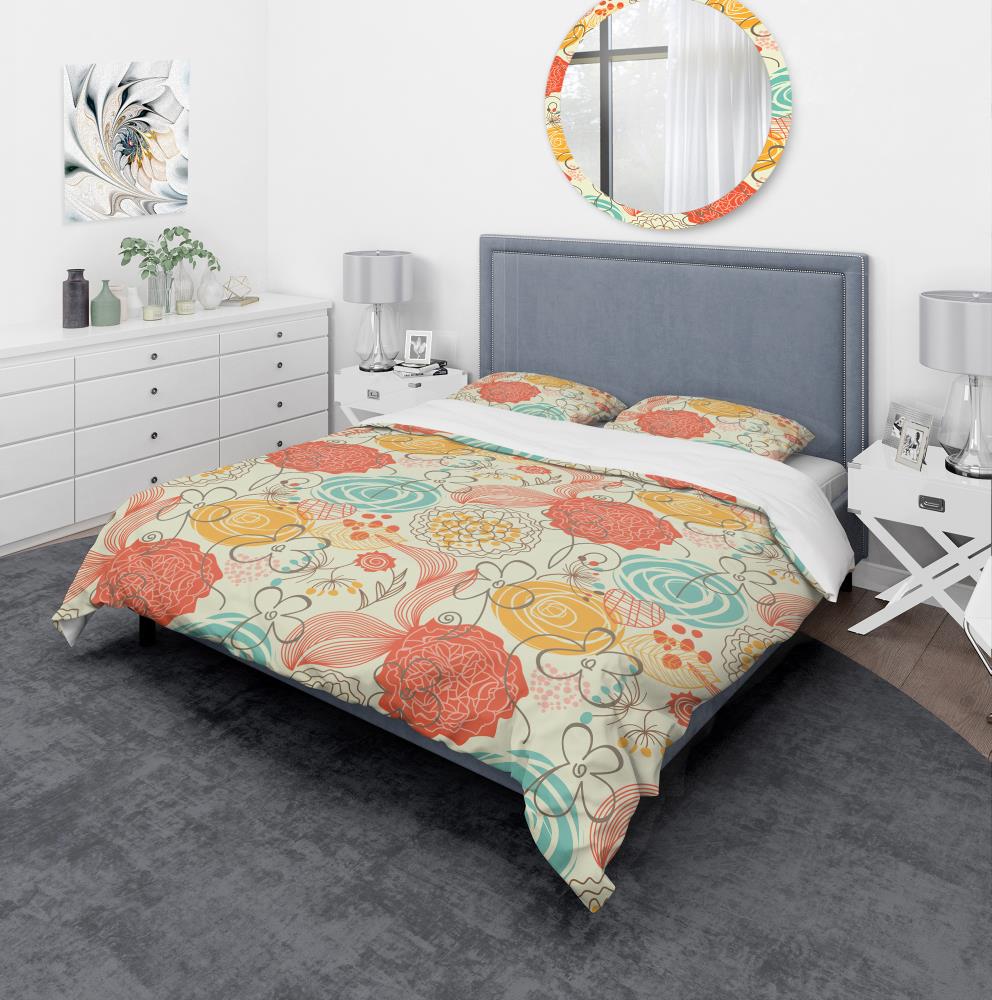 Designart BED18877-K 3 -Piece Red King Duvet cover Set