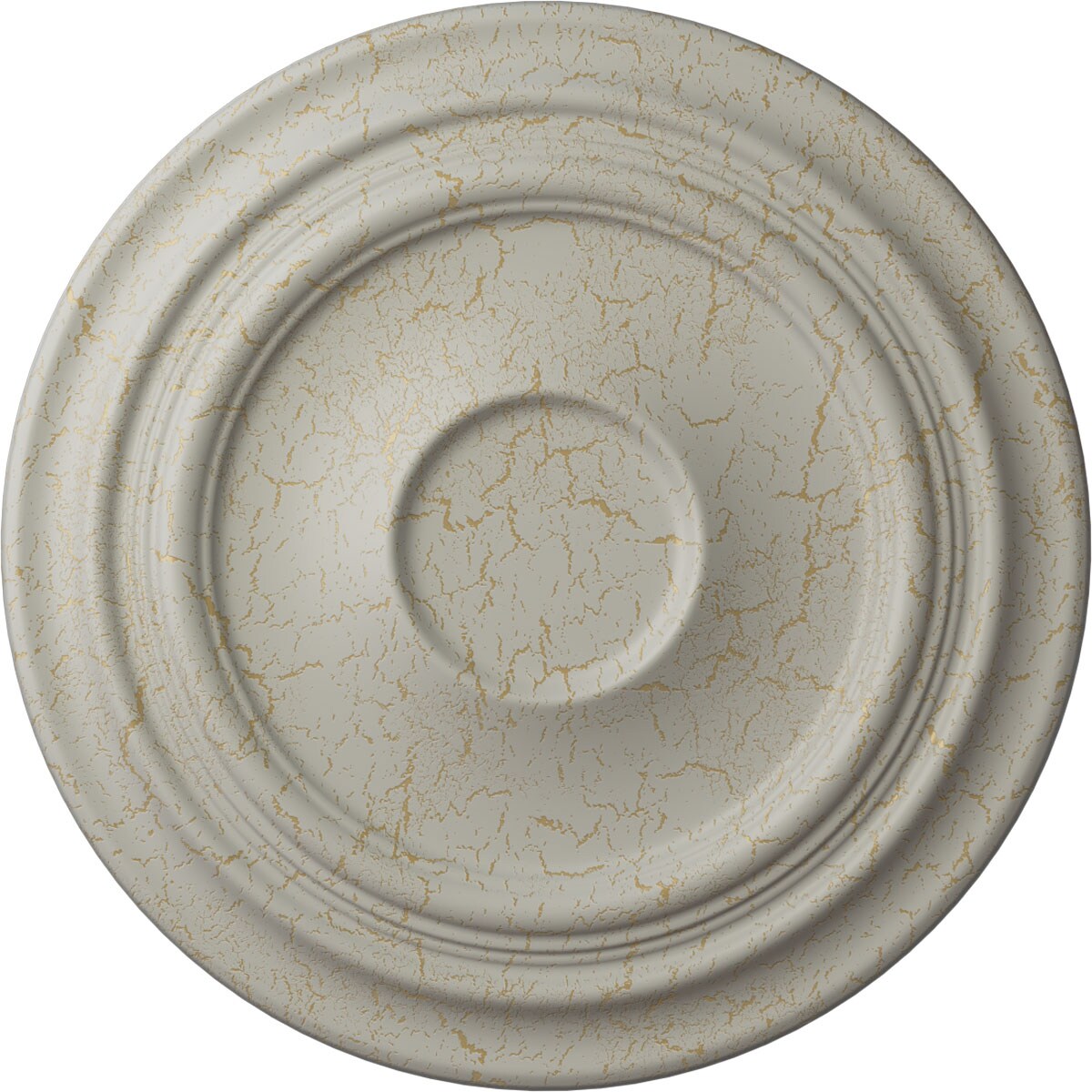 Ekena Millwork CM24TRPCC Traditional 24.375-in W x 24.375-in L Painted Pot Of Cream Crackle Polyurethane Whole Ceiling Medallion