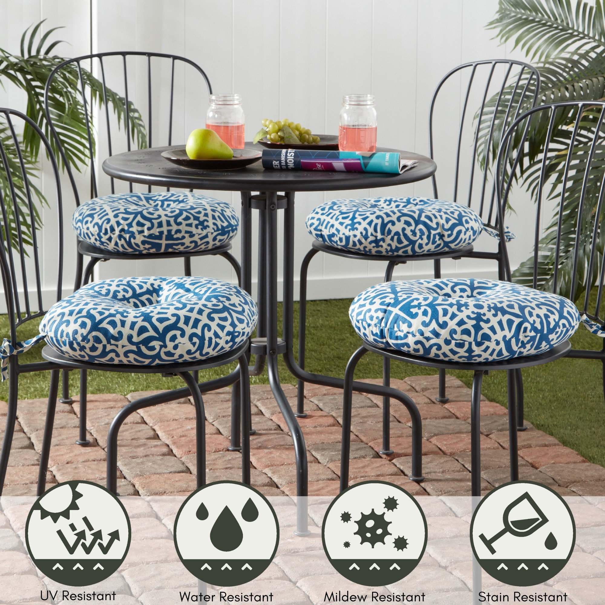 Greendale Home Fashions OC6816S4-INDIGO Patio-Furniture-Cushions - View #6