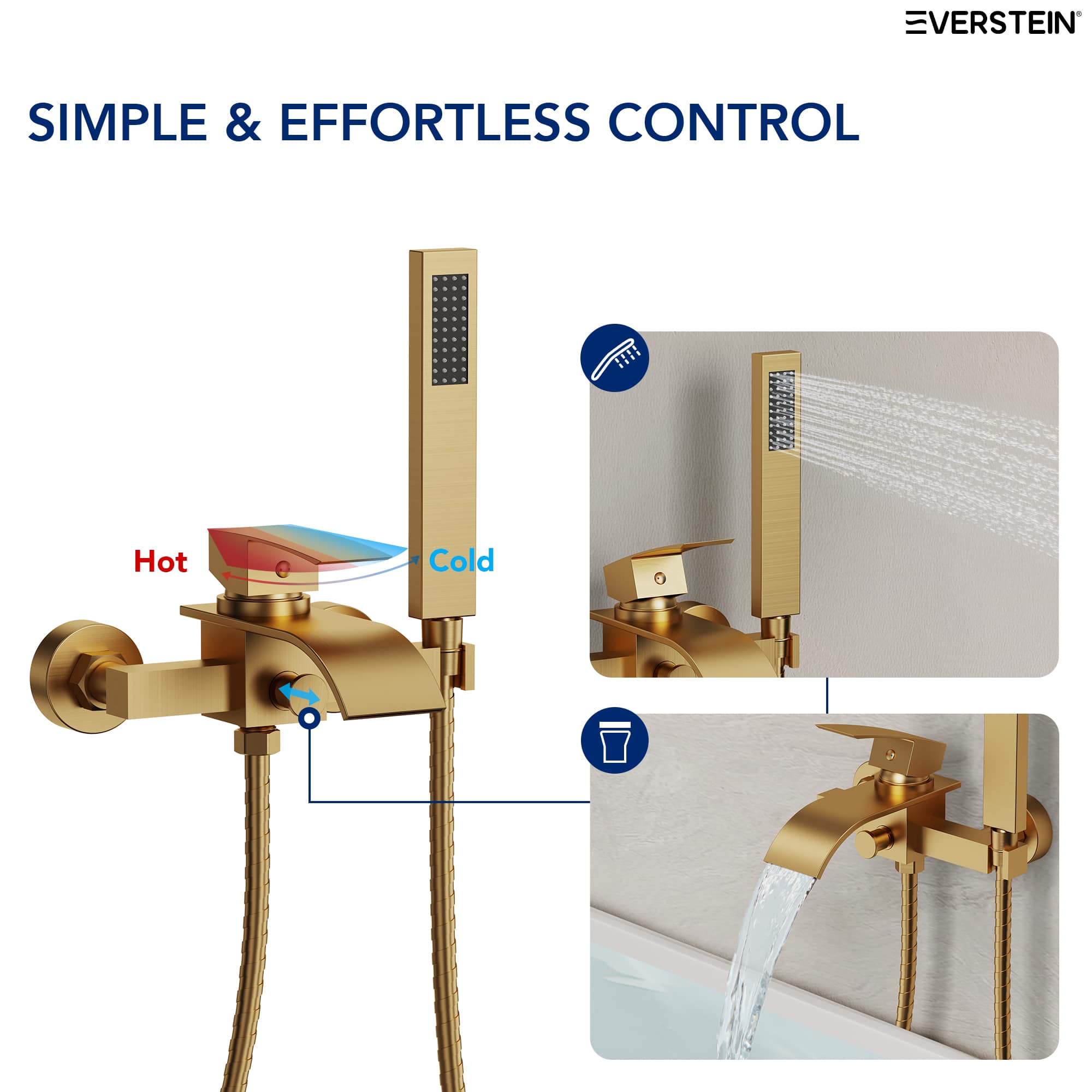 EVERSTEIN SFS-1124-GD Roman-Tub-Faucets - View #4