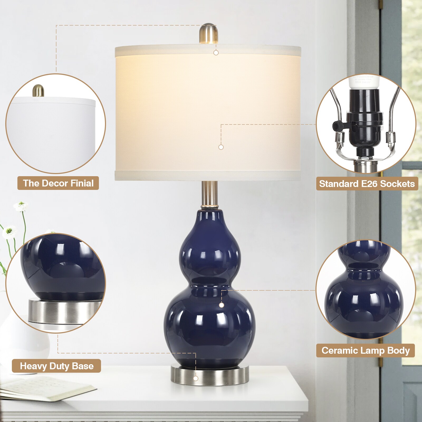 UrFurnishings TD-388 Table-Lamps - View #4