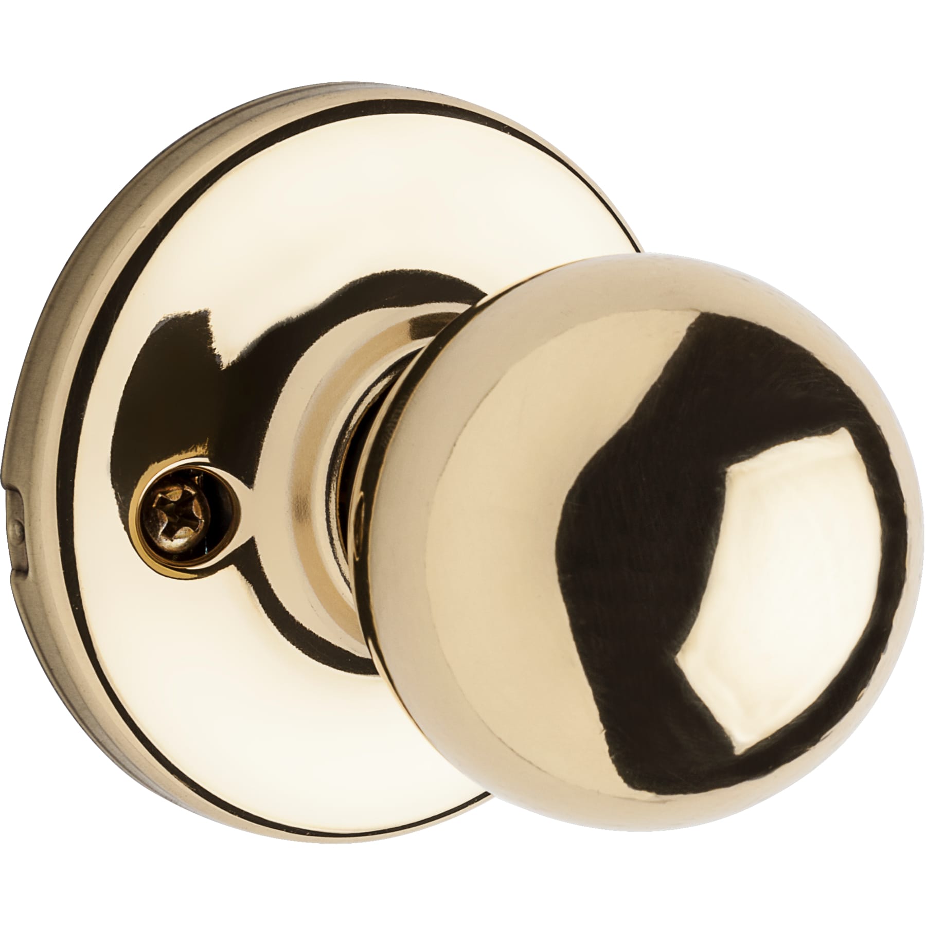 Kwikset Security Tylo Polished Brass Interior Bed/Bath Privacy Door Knob  with Antimicrobial Technology in the Door Knobs department at