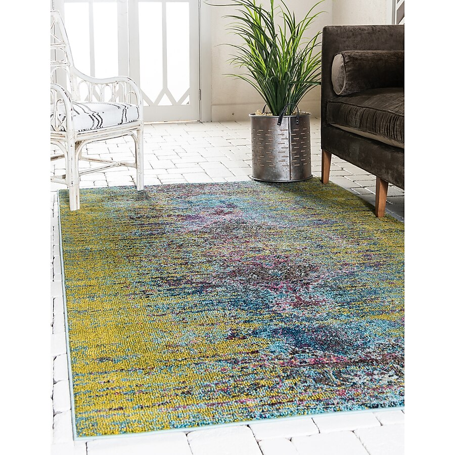 Unique Loom Warhol Vita 5 x 8 Olive/Yellow Indoor Medallion Oriental Area Rug Unique Loom Warhol Vita 5 x 8 Olive/Yellow Indoor Medallion Oriental Area Rug