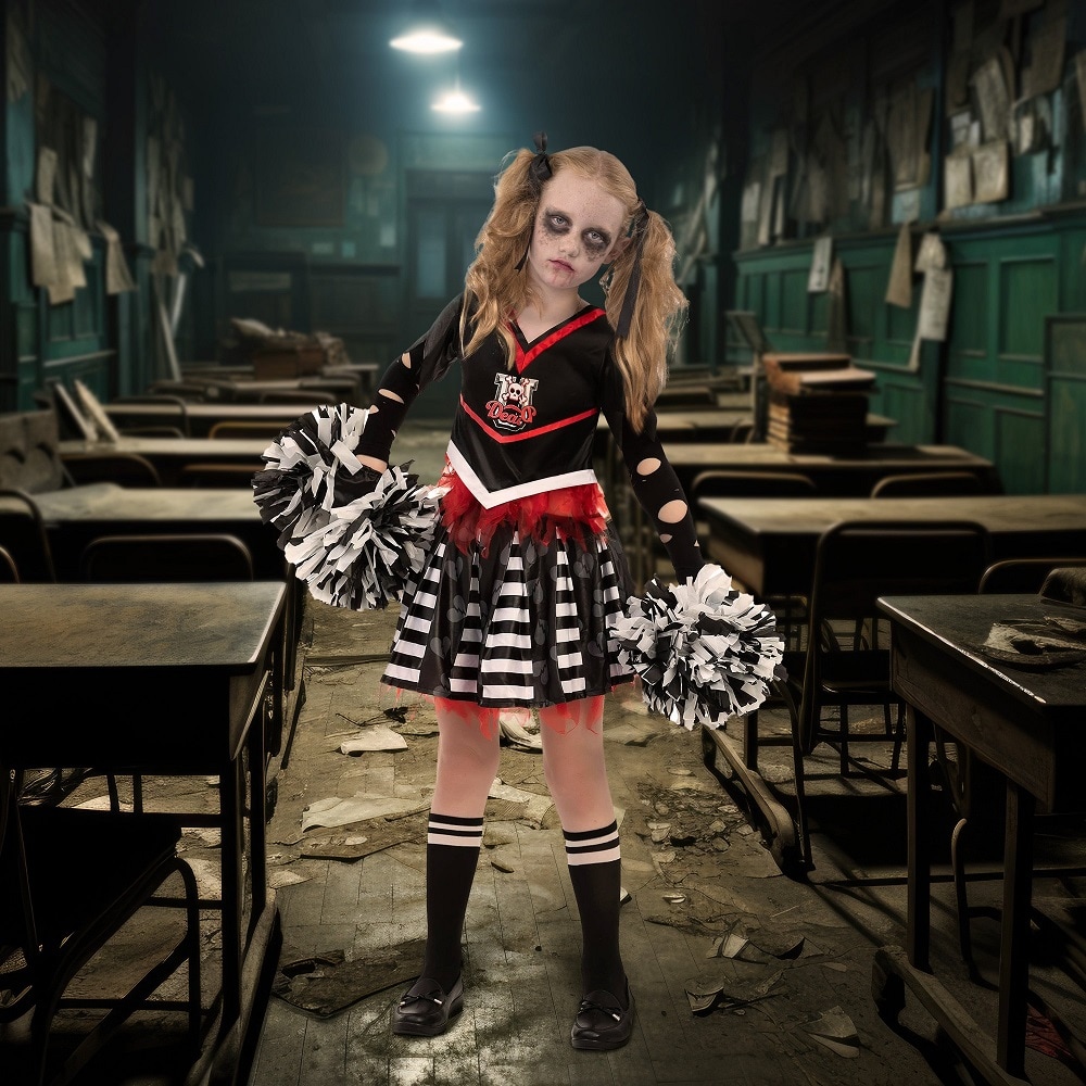 Joyfy 20242-L Girls Dead Cheerleader Halloween Costume
